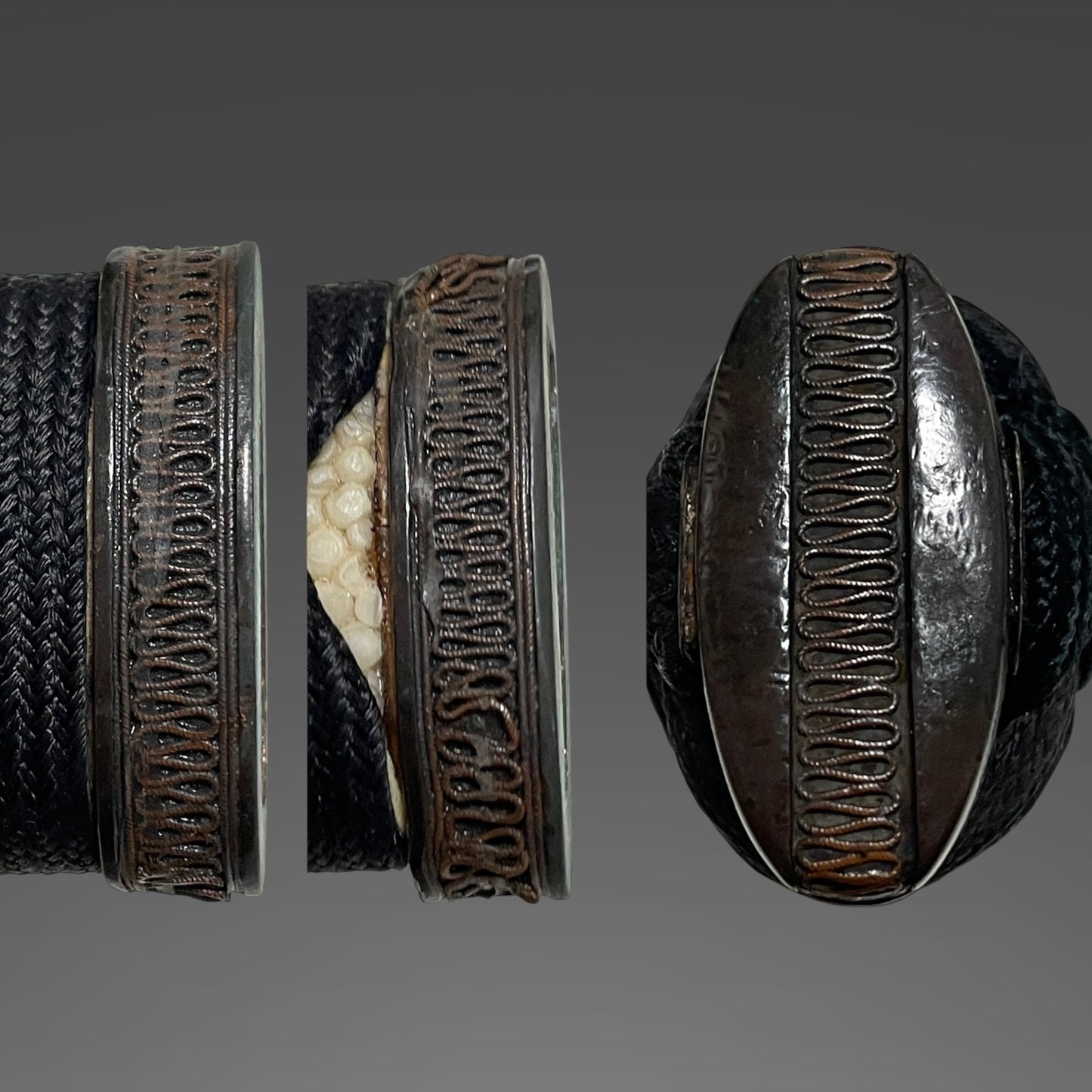 Aogaimijin-Saya 青貝微塵鞘 Wakizashi, Thick Tsuba, Edo period mumei