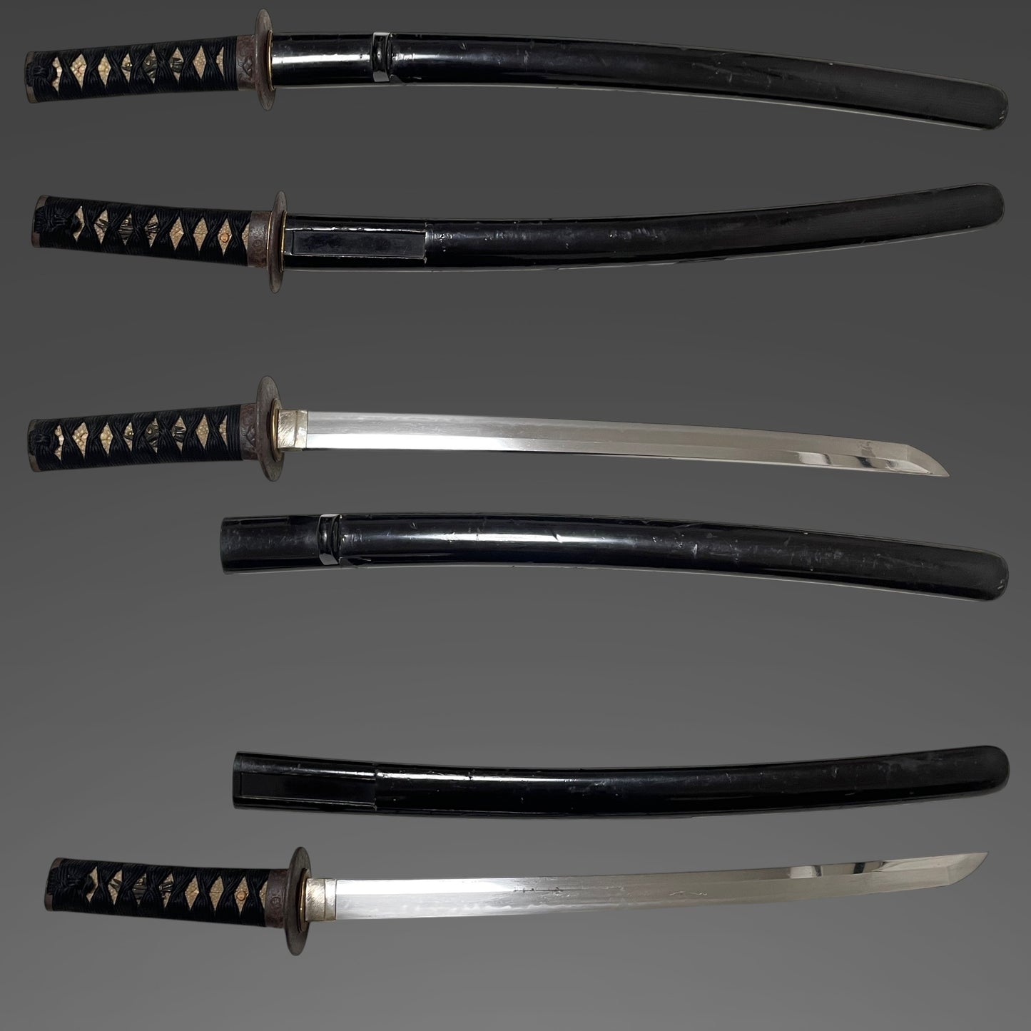 Short Black Wakizashi, Dragon Kashira, Edo period mumei