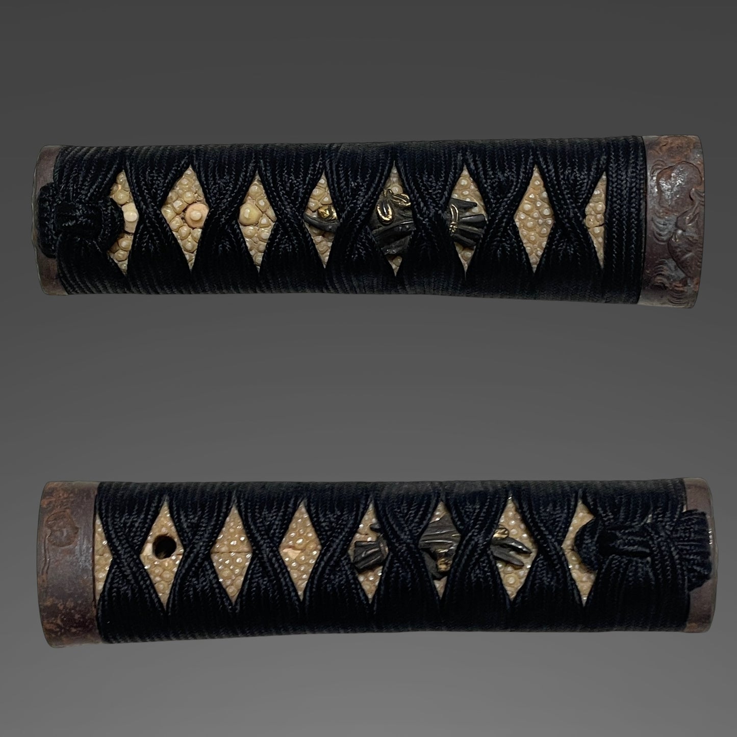 Short Black Wakizashi, Dragon Kashira, Edo period mumei