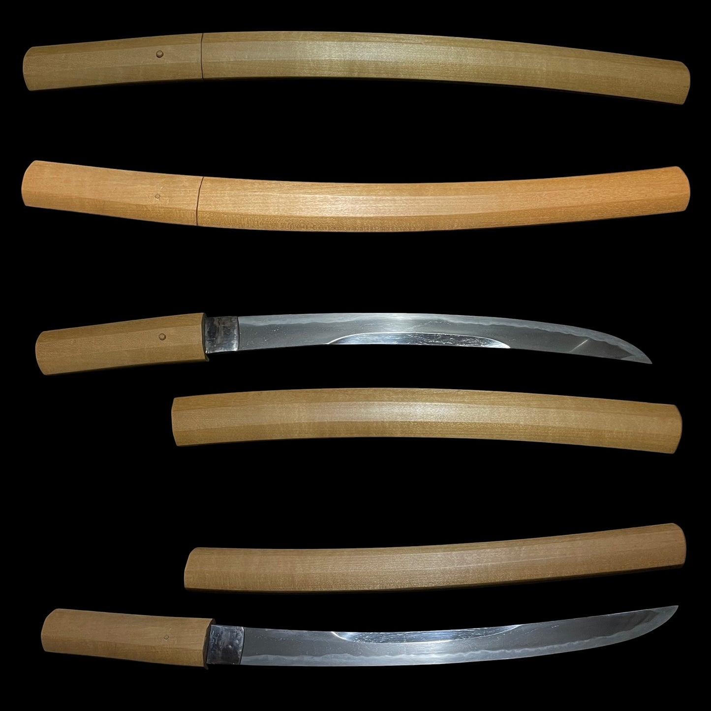 Unokubi-Zukuri 鵜首造 Wakizashi, Thick blade, Edo period mumei