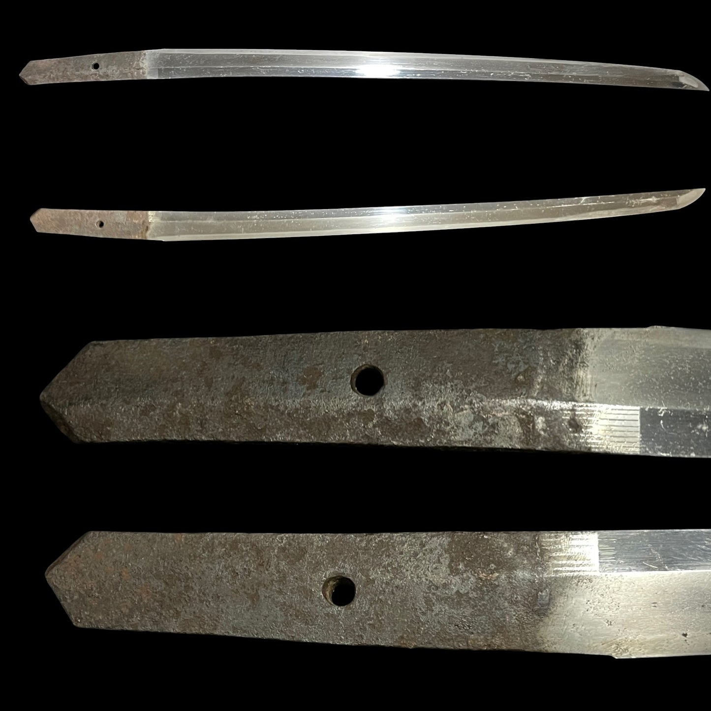 Karakizuka 唐木柄 Straight Wakizashi, Yamagane Tsuba 山銅鍔, Edo period mumei