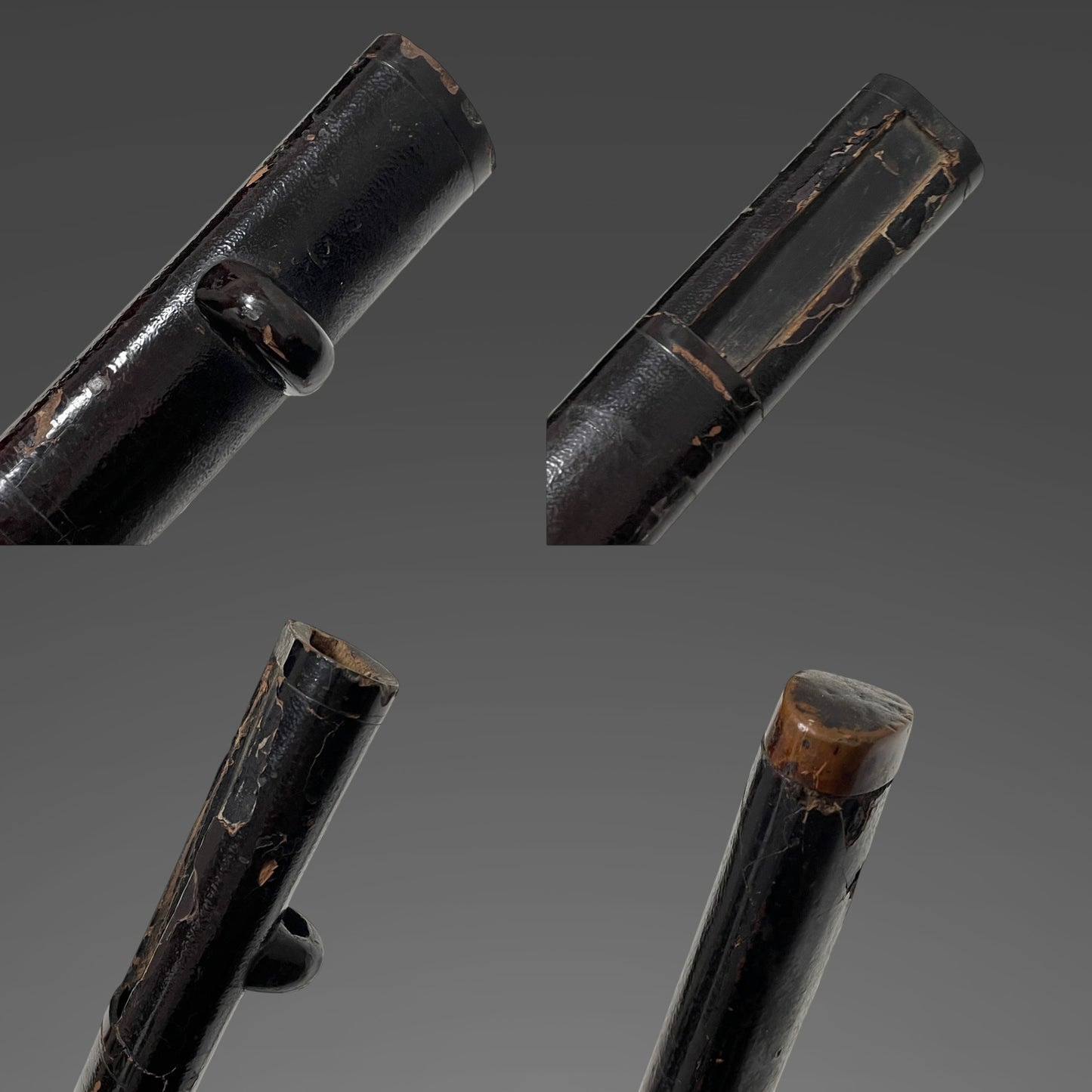 Karakizuka 唐木柄 Straight Wakizashi, Yamagane Tsuba 山銅鍔, Edo period mumei