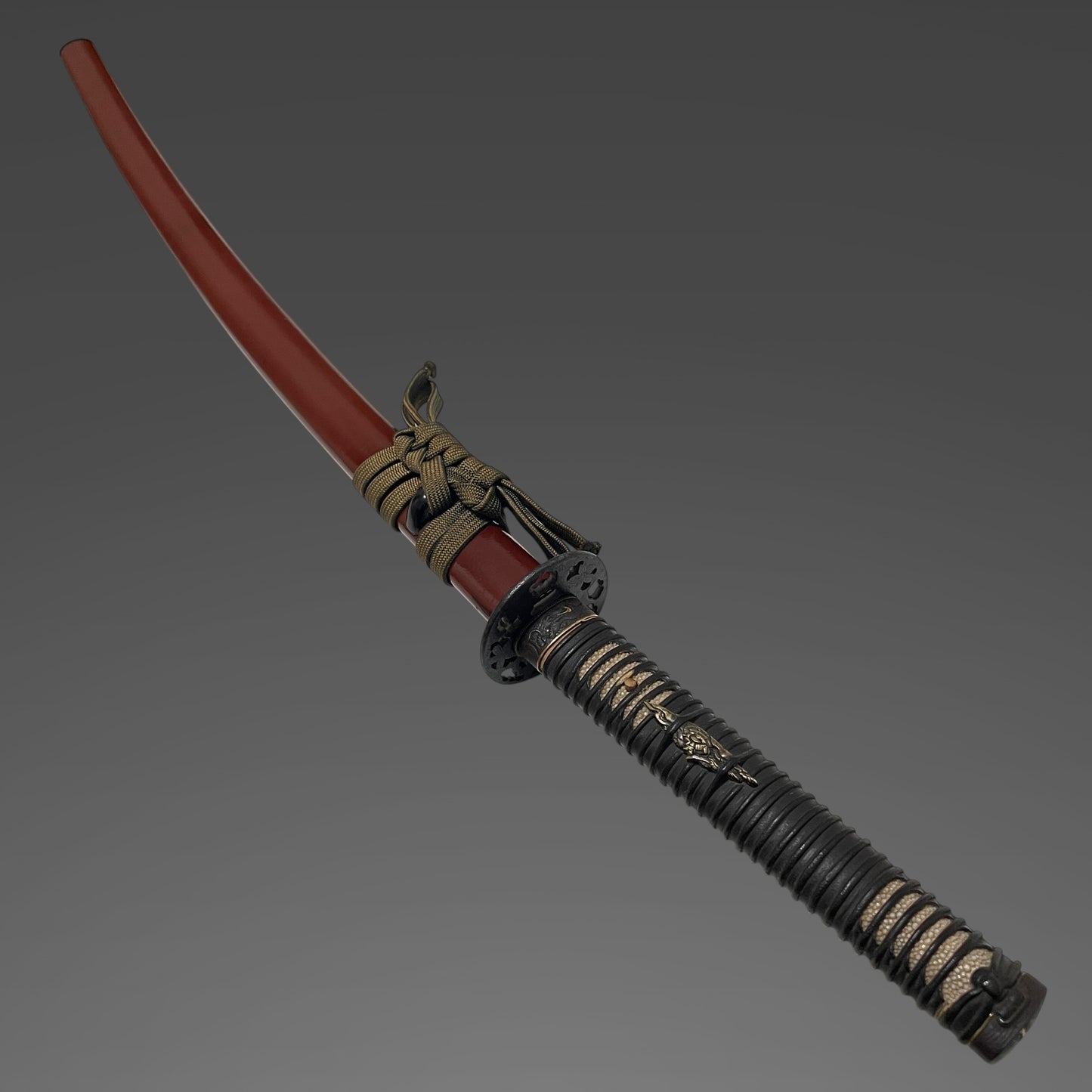 Long Red KATANA, Terukado 照門,  Dragon Fuchikashira, Earlya Edo period, NBTHK Certificate