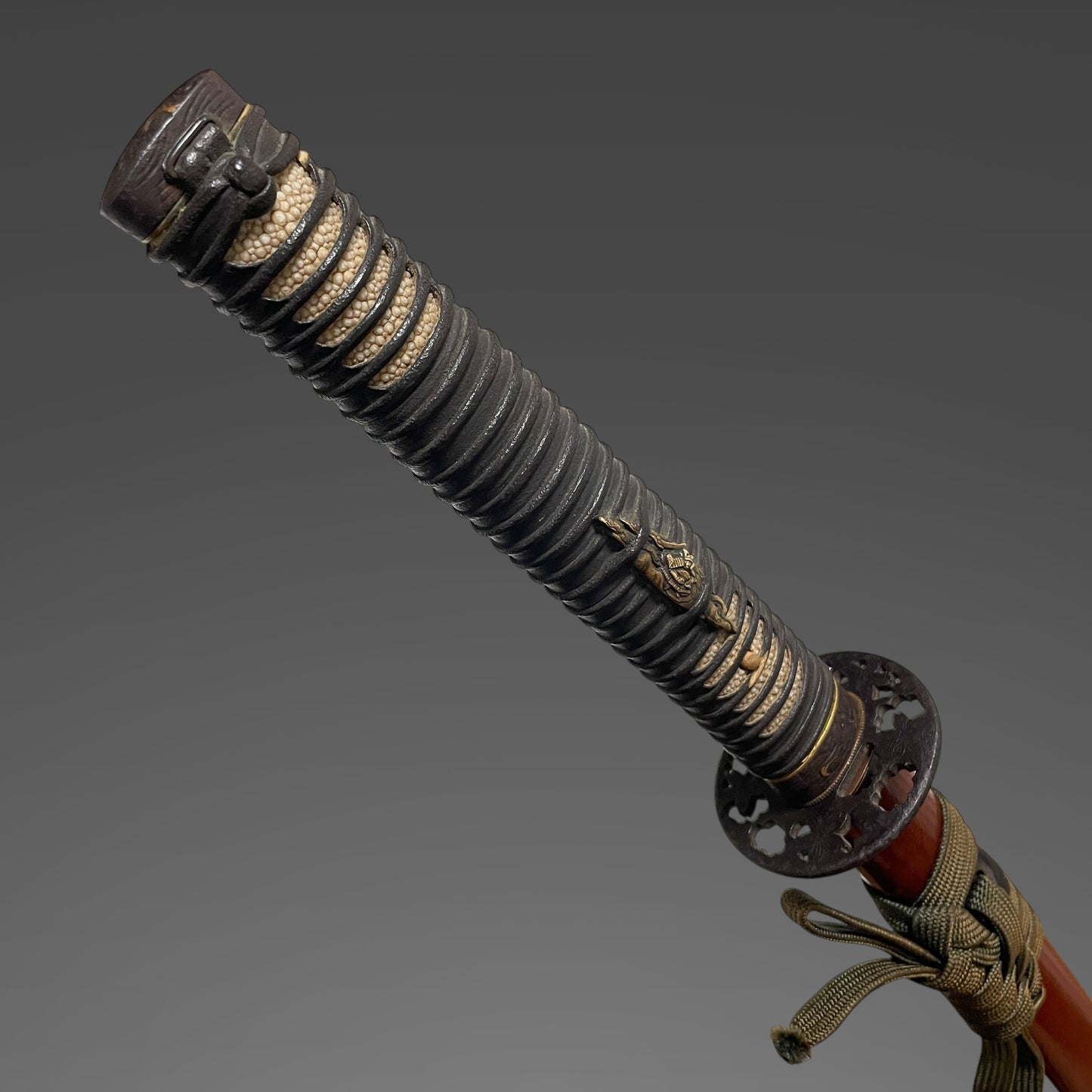 Long Red KATANA, Terukado 照門,  Dragon Fuchikashira, Earlya Edo period, NBTHK Certificate