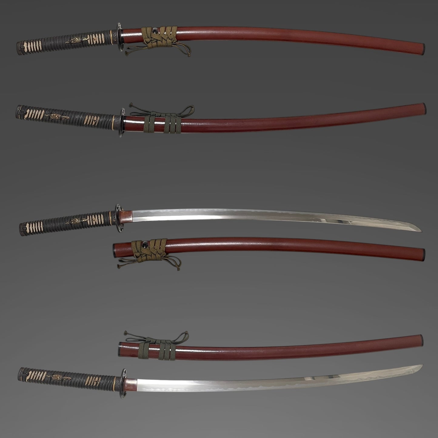 Long Red KATANA, Terukado 照門,  Dragon Fuchikashira, Earlya Edo period, NBTHK Certificate