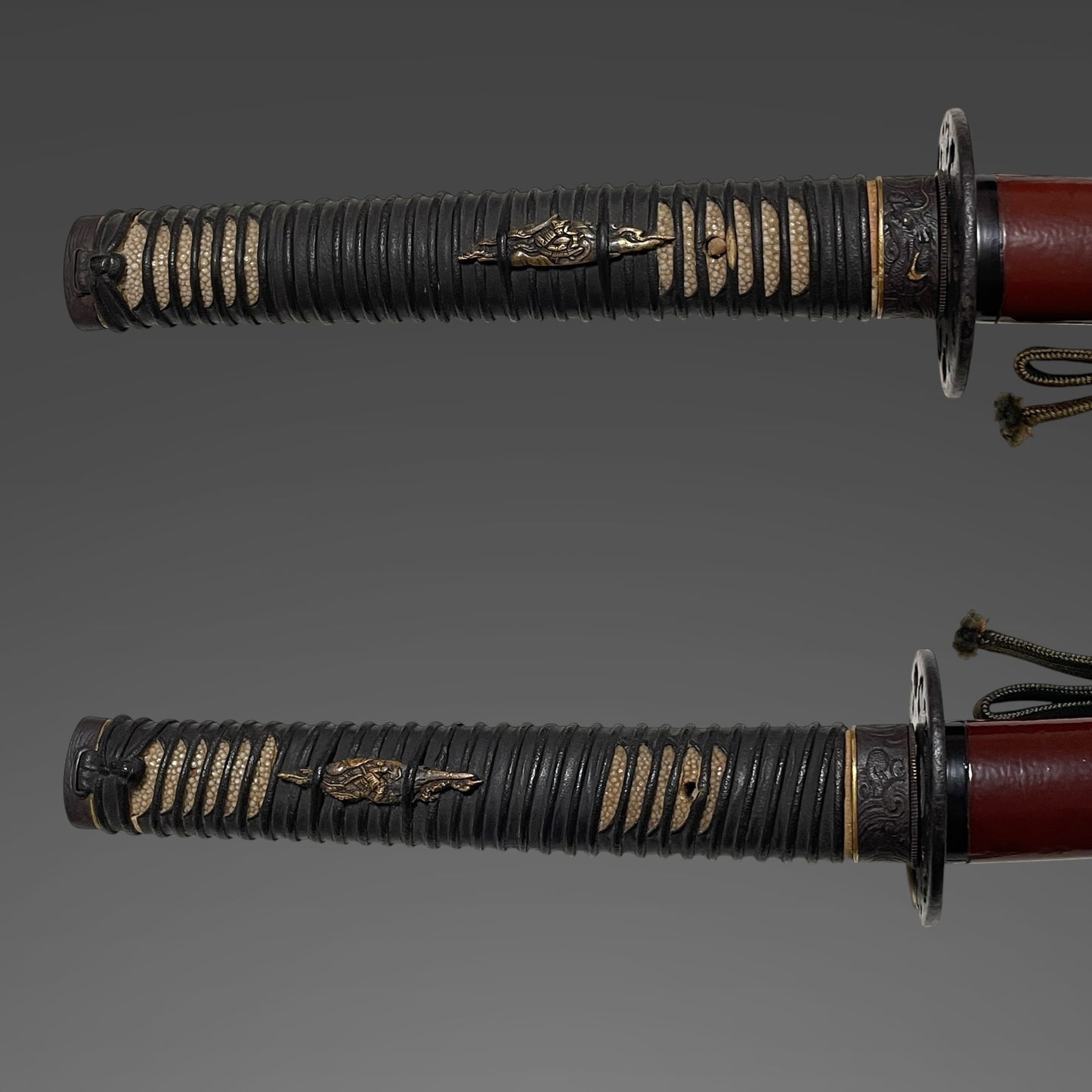Long Red KATANA, Terukado 照門,  Dragon Fuchikashira, Earlya Edo period, NBTHK Certificate
