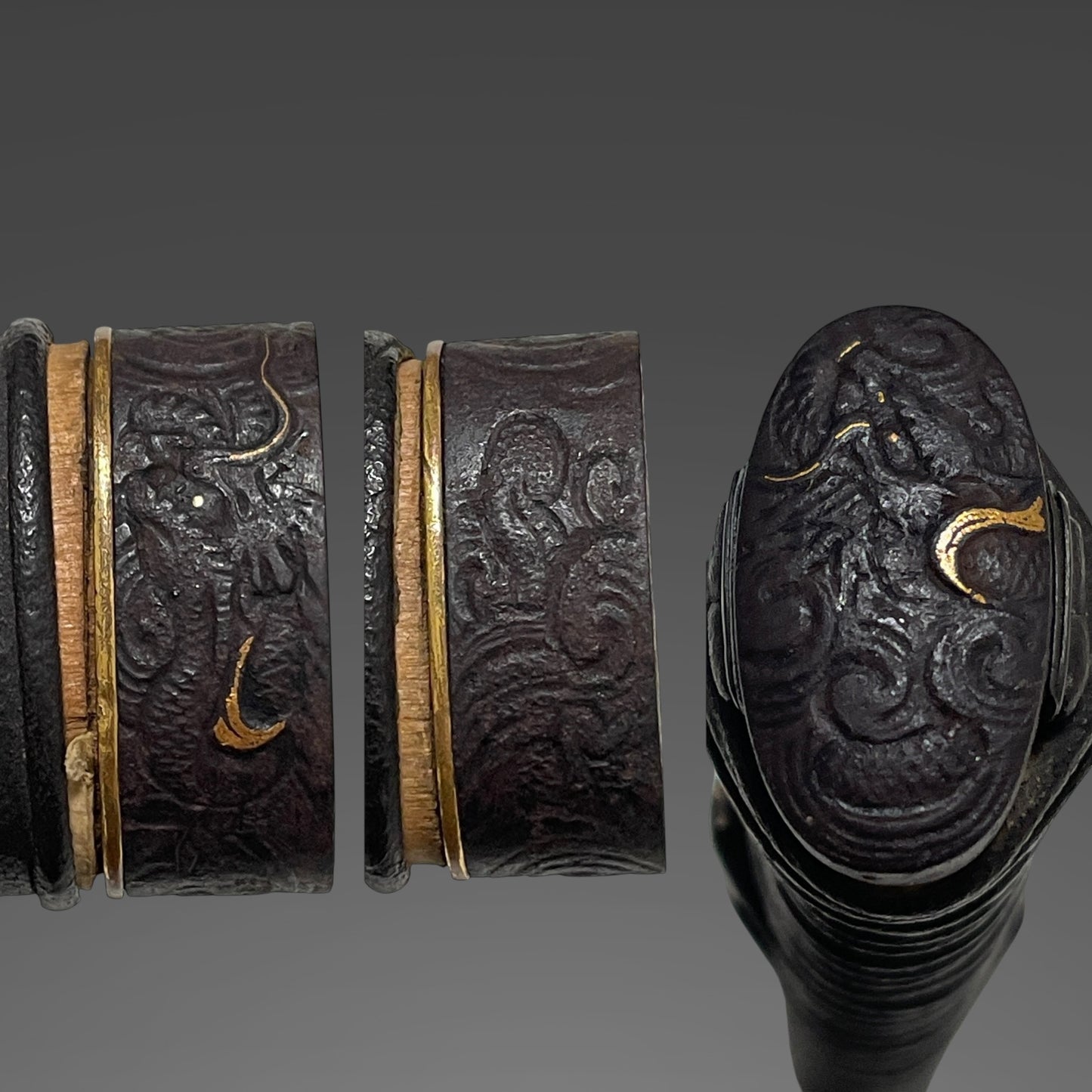 Long Red KATANA, Terukado 照門,  Dragon Fuchikashira, Earlya Edo period, NBTHK Certificate