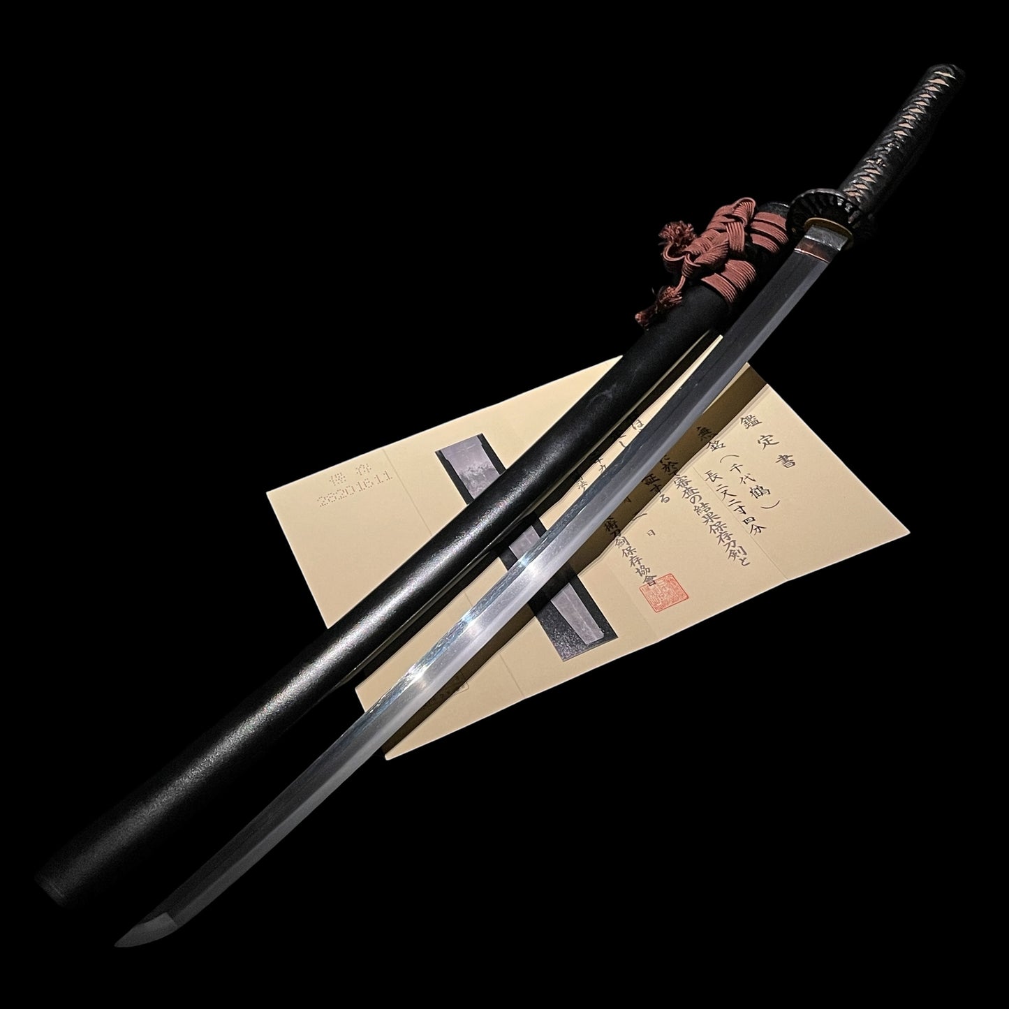 NANBOKUCHO Period, Chiyozuru 千代鶴 KATANA, Rai School, NBTHK Certificate, with Shirasaya