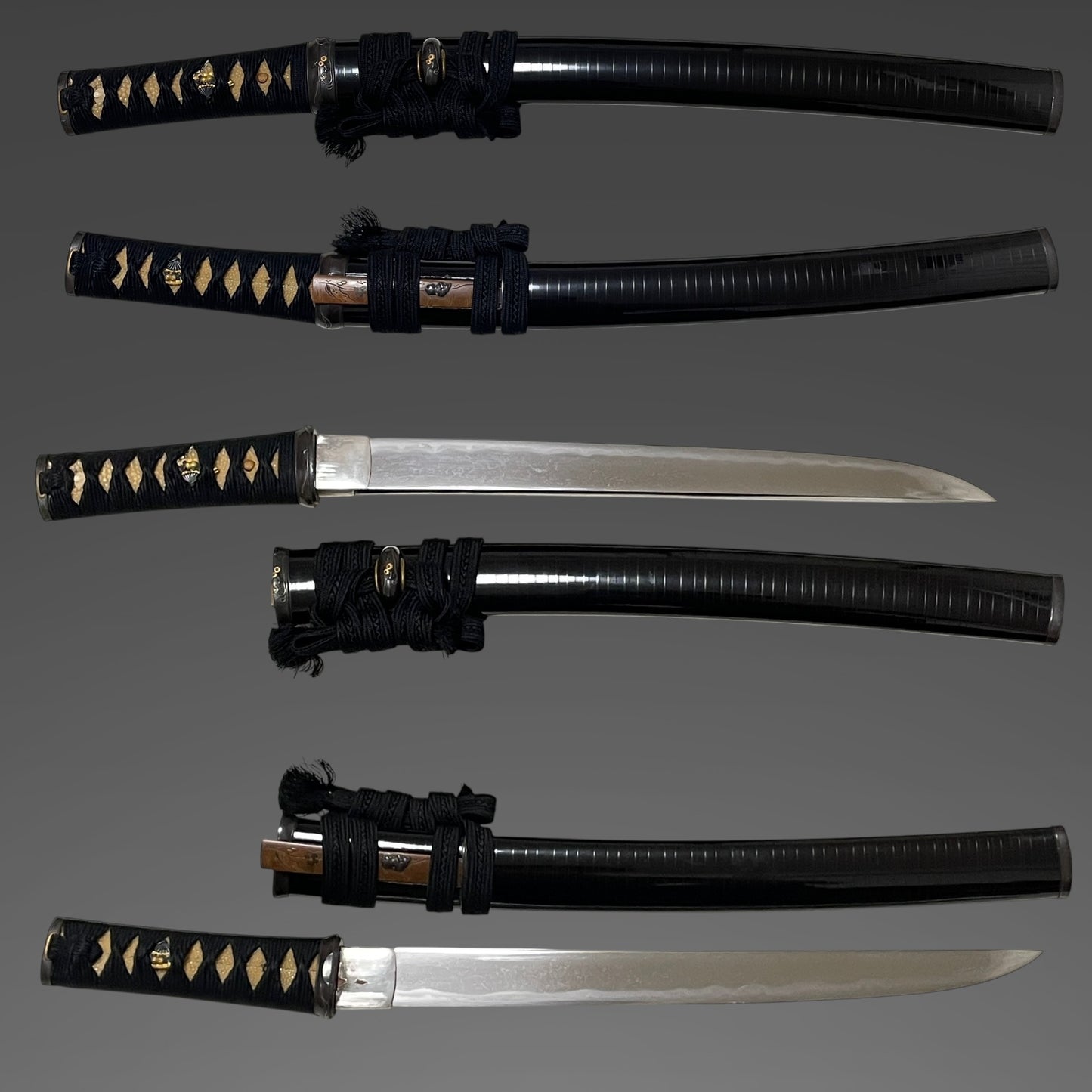 Aikuchi Koshirae Sunnobi-Tanto, Copper Kozuka, Sendankizami-Saya, Thick blade