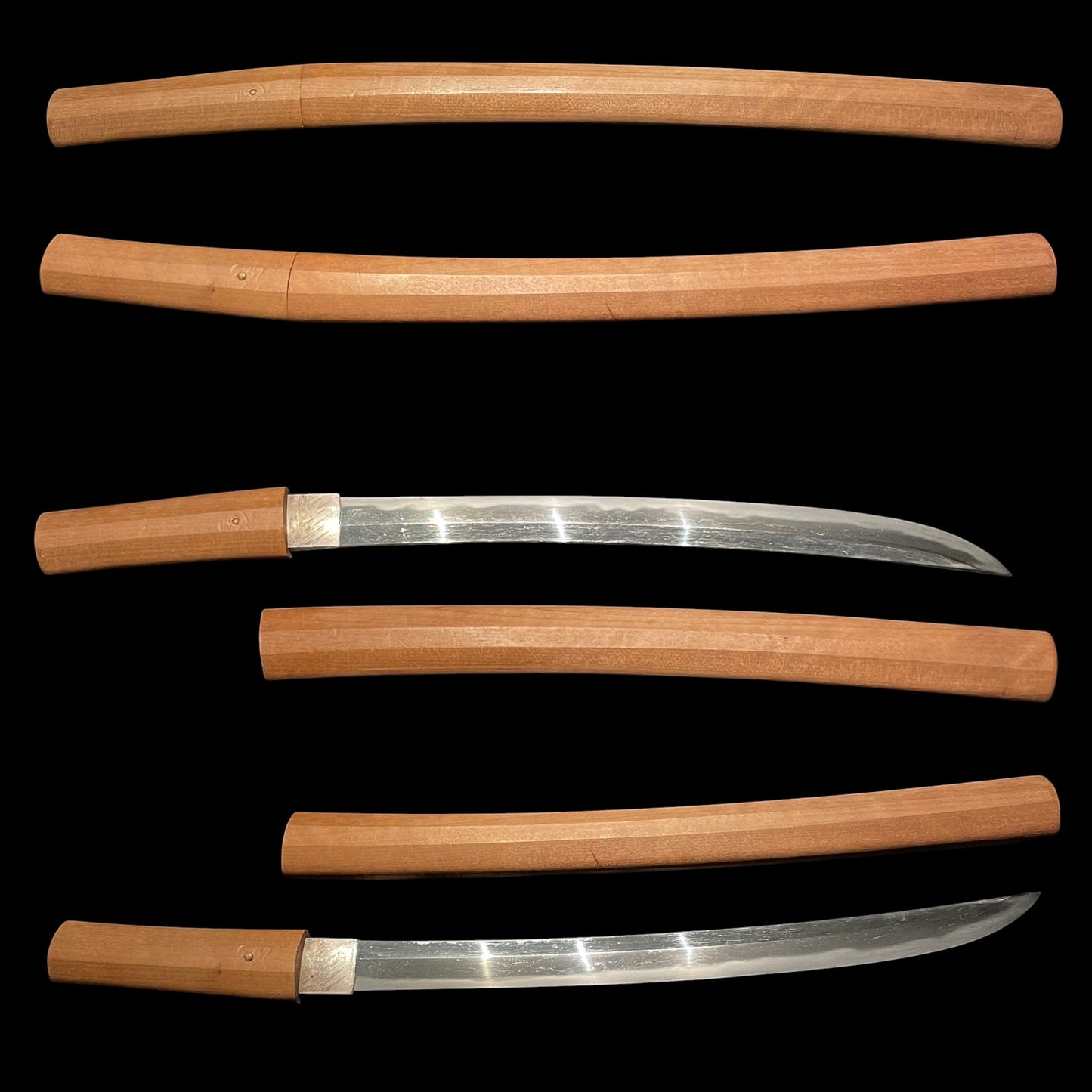 Shobuzukuri Wakizashi in Shirasaya, Muromachi period mumei