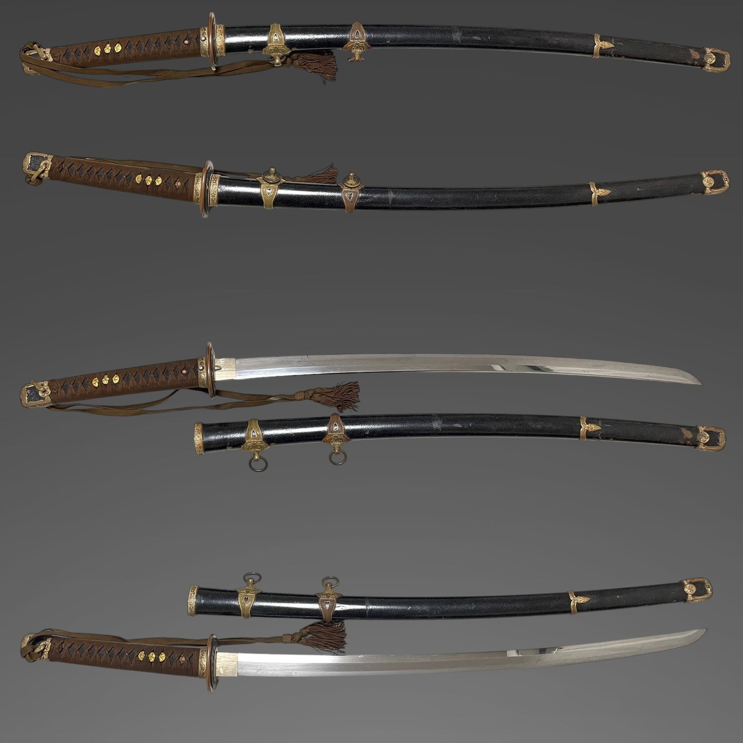 NAVY GUNTO 海軍刀, Rayskin Scabbard, with Tassel, WW2 Original, Japanese Officer Sword