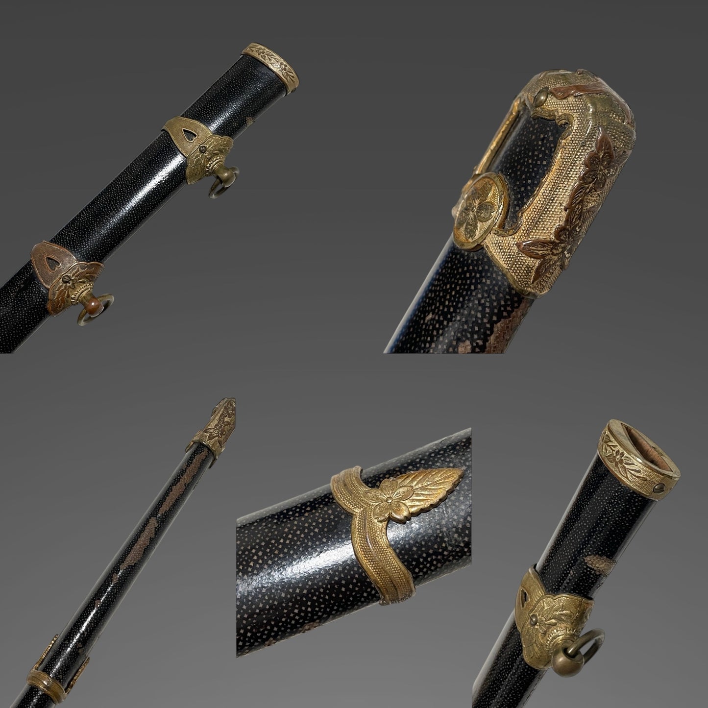 NAVY GUNTO 海軍刀, Rayskin Scabbard, with Tassel, WW2 Original, Japanese Officer Sword