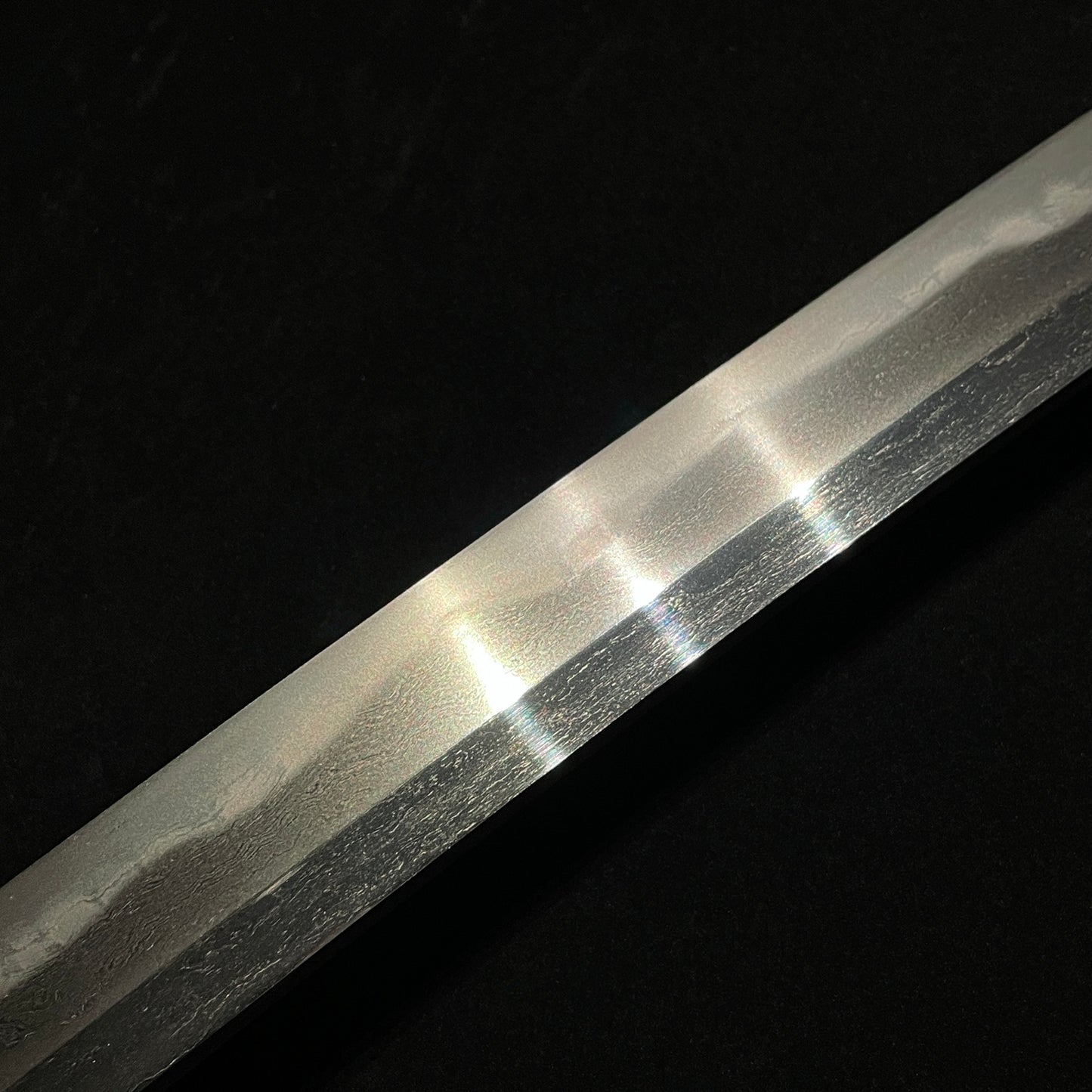 Ookissaki 大切先 Long Wakizashi, Choshuju Yuken 長州住友賢 signed Tsuba, Early Edo period mumei