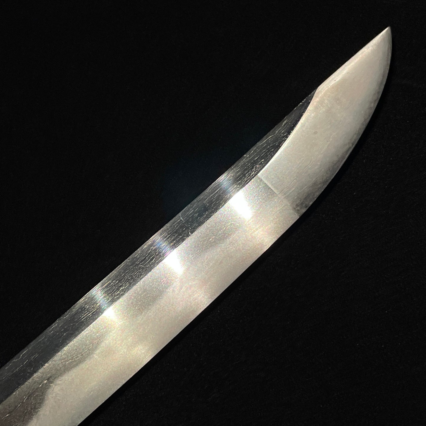 Ookissaki 大切先 Long Wakizashi, Choshuju Yuken 長州住友賢 signed Tsuba, Early Edo period mumei
