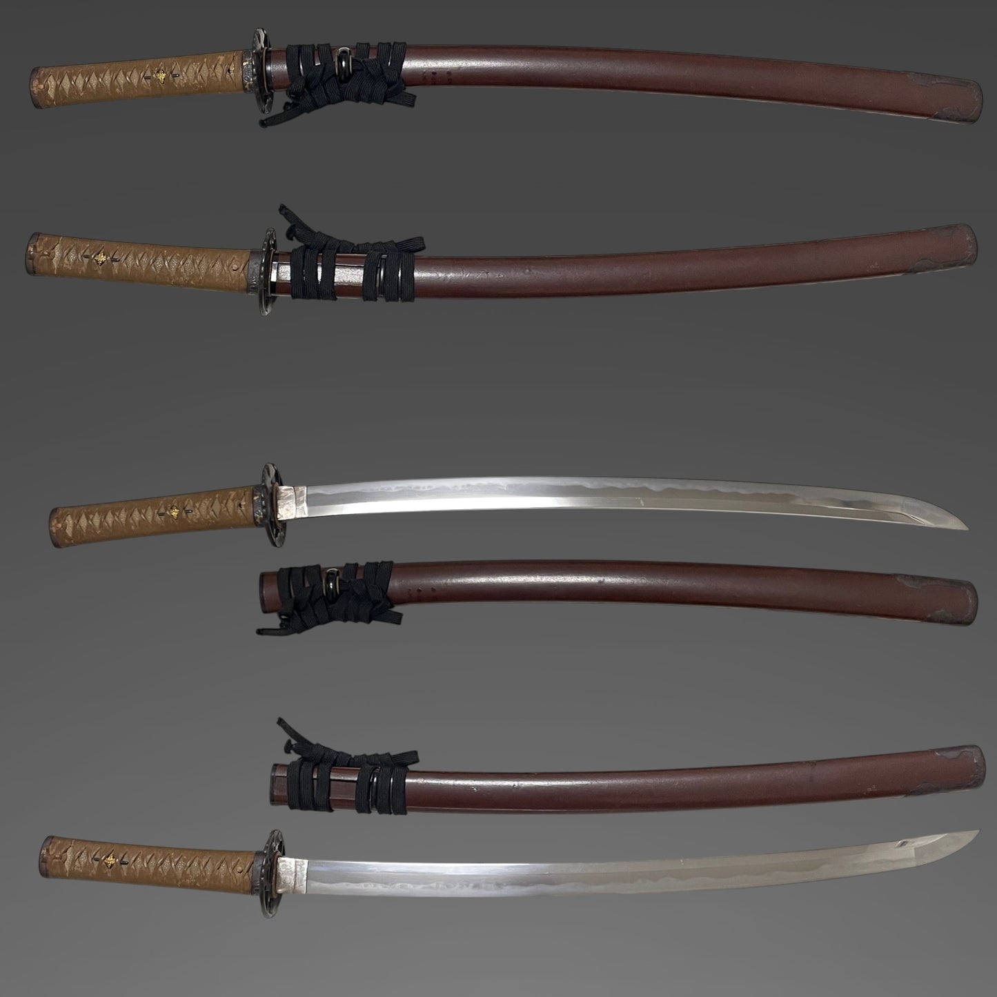 Ookissaki 大切先 Long Wakizashi, Choshuju Yuken 長州住友賢 signed Tsuba, Early Edo period mumei