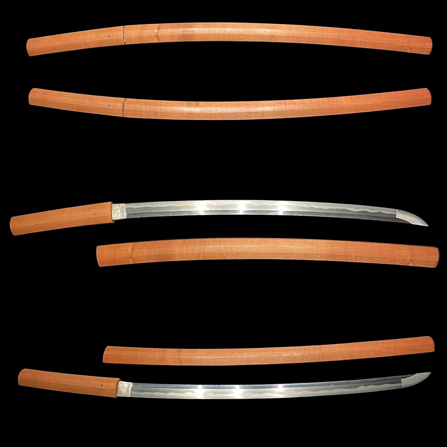 Ookissaki 大切先 Long Wakizashi, Choshuju Yuken 長州住友賢 signed Tsuba, Early Edo period mumei