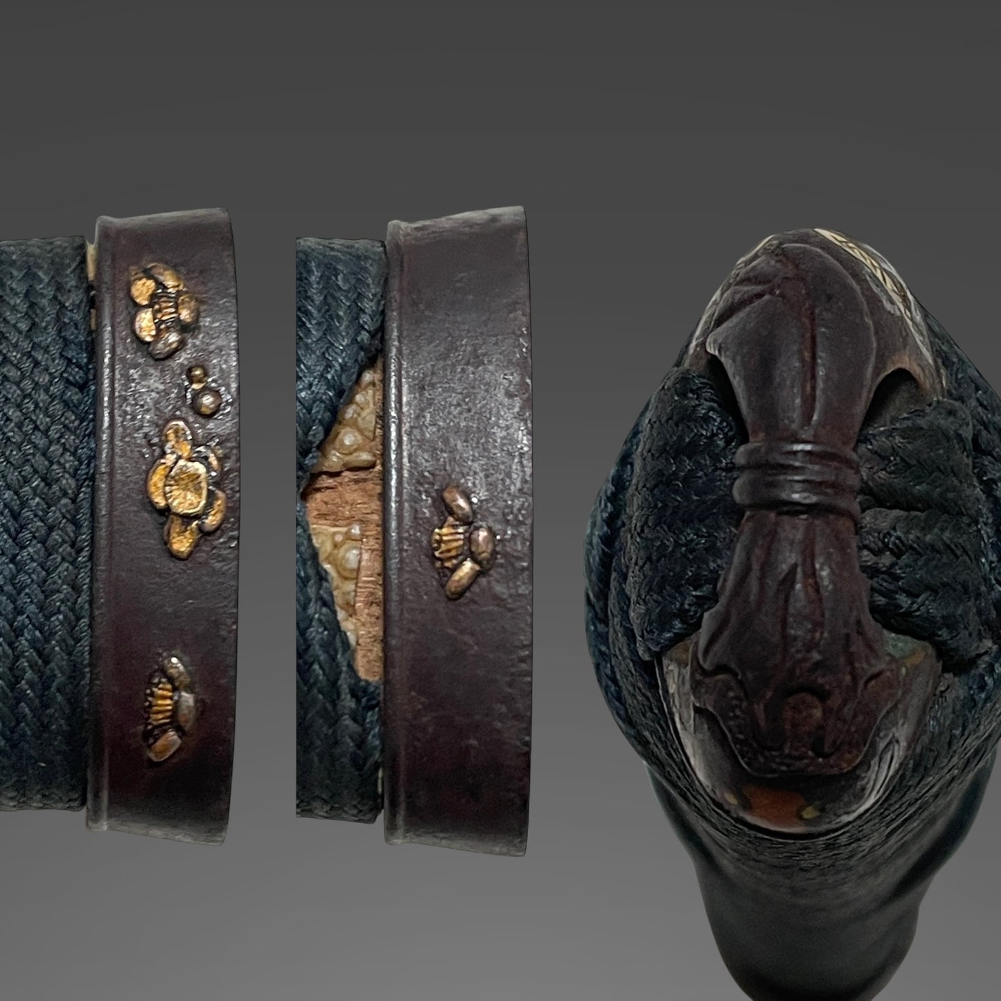 Dragonfly Fittings Red TANTO,  Hokinokami Fujiwara Nobutaka 伯耆守藤原信高 signed, Edo period
