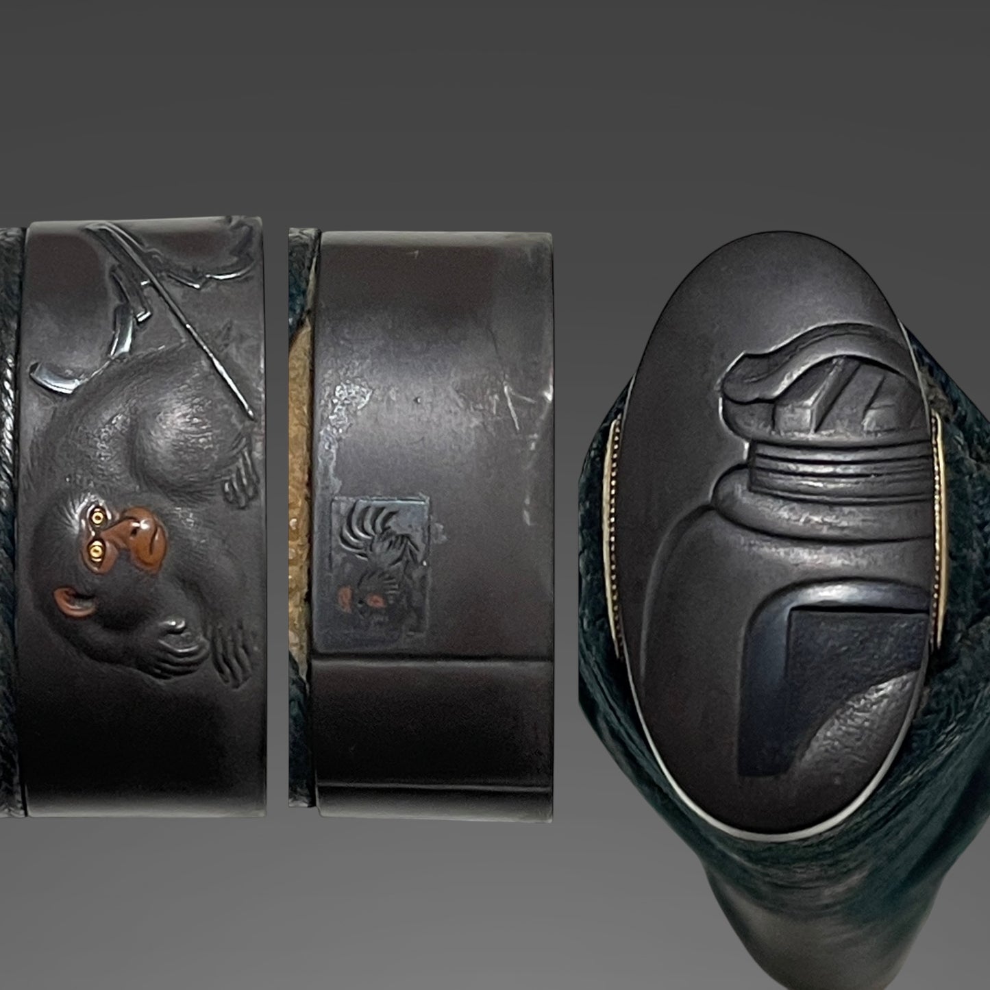 Bizenkokuosa 備前国長 signed Wakizashi, Monkey Fuchi, Mt.Fuji Kozuka, Muromachi period