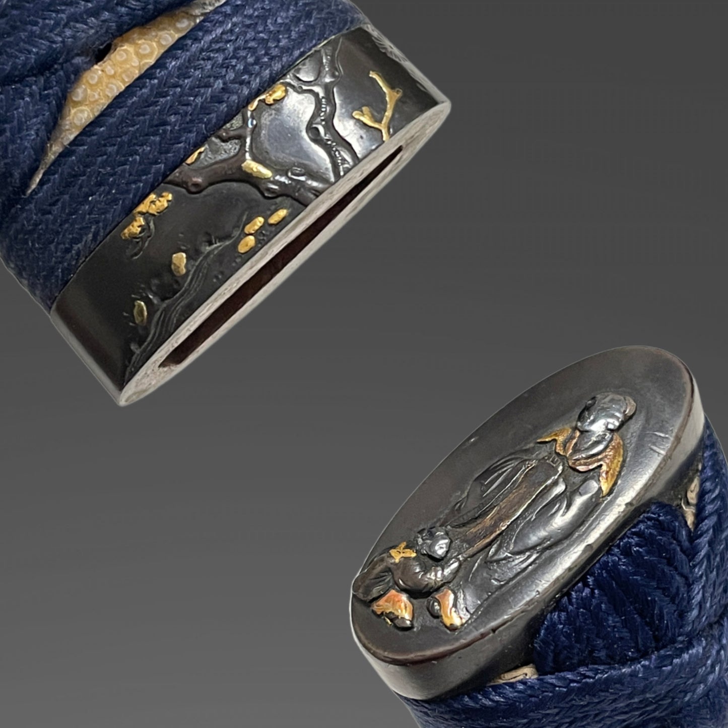 Long Wakizashi, Copper Tsuba, Shibuichi Fuchikashira, Edo period mumei