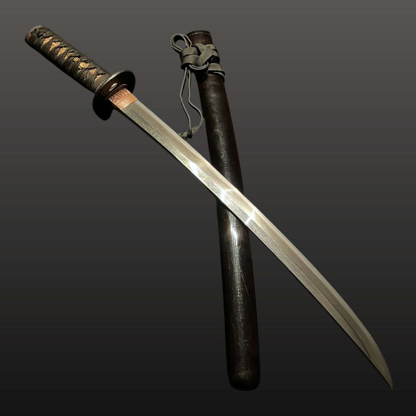 Bell cricket Fuchikashira 鈴虫縁頭, Shobuzukuri Long WAKIZASHI, Edo period mumei