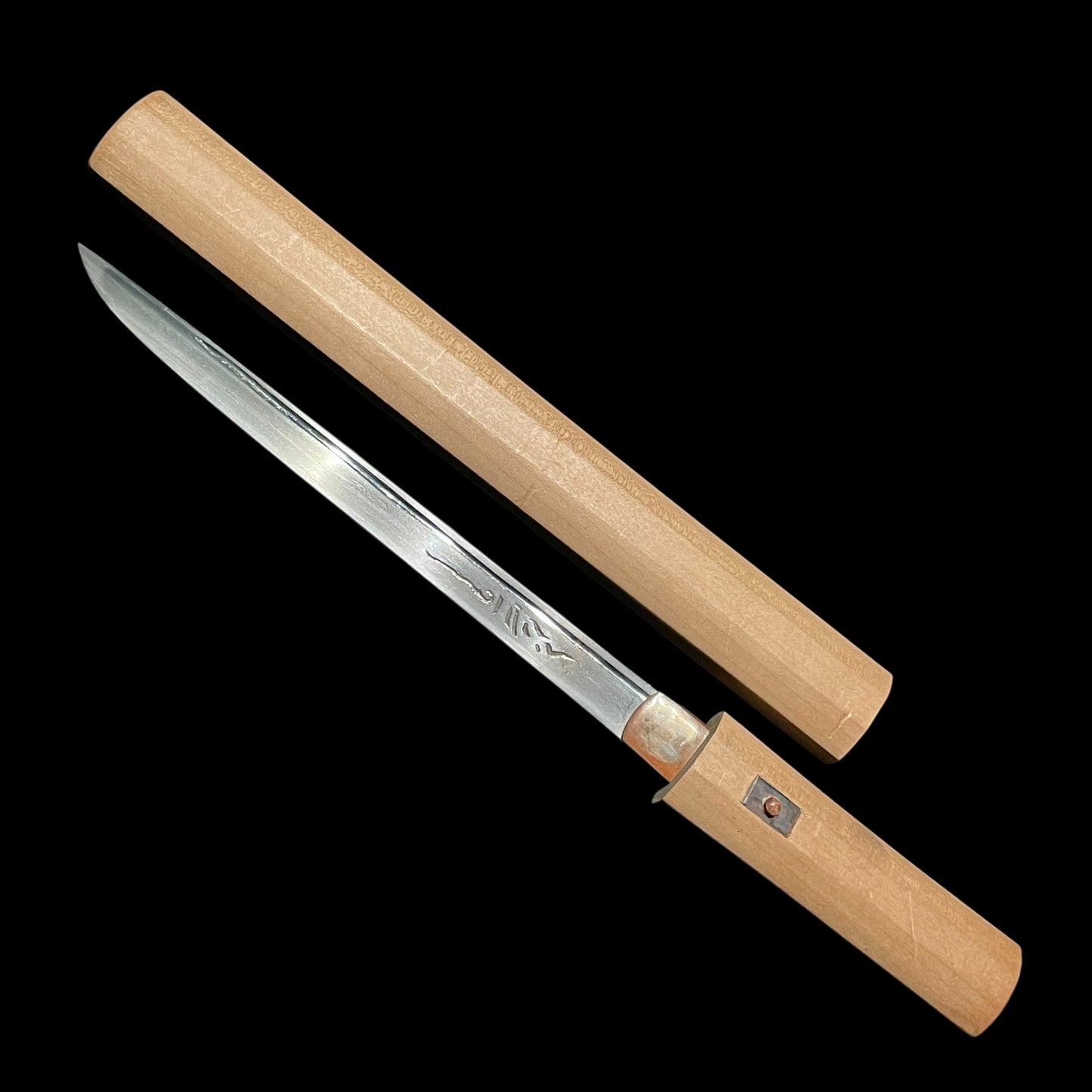 YOROIDOSHI in Shirasaya, Sadayoshi 貞吉 signed, Bonji 梵字 Horimono, Muromachi era