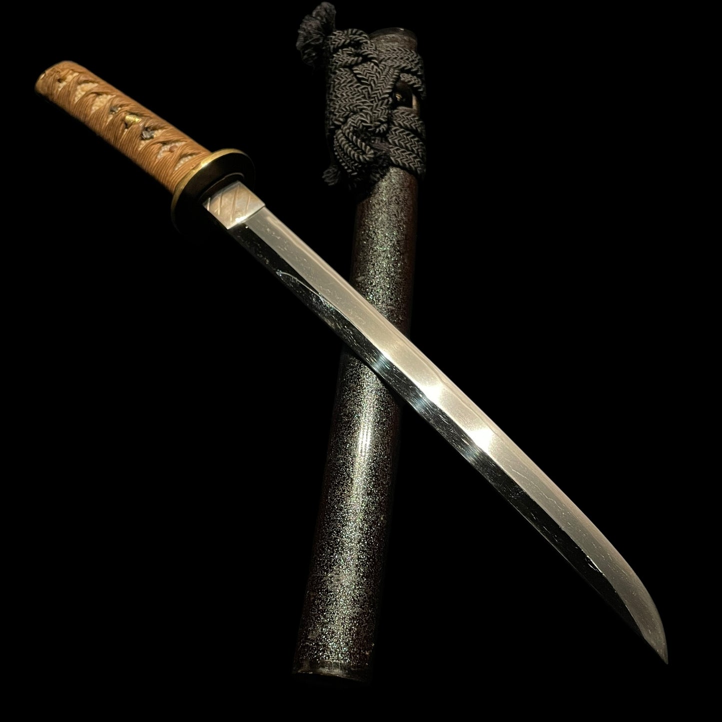 Kanmuriotoshi 冠落とし Wakizashi, Deer Tsuba, Edo period mumei