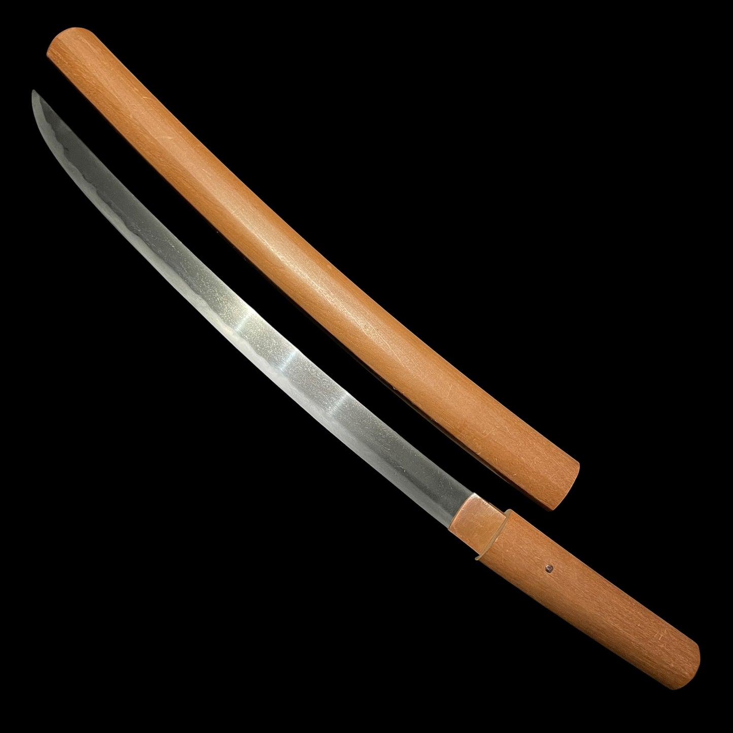 Long Hirazukuri Wakizashi 平造り脇差, Muromachi period mumei