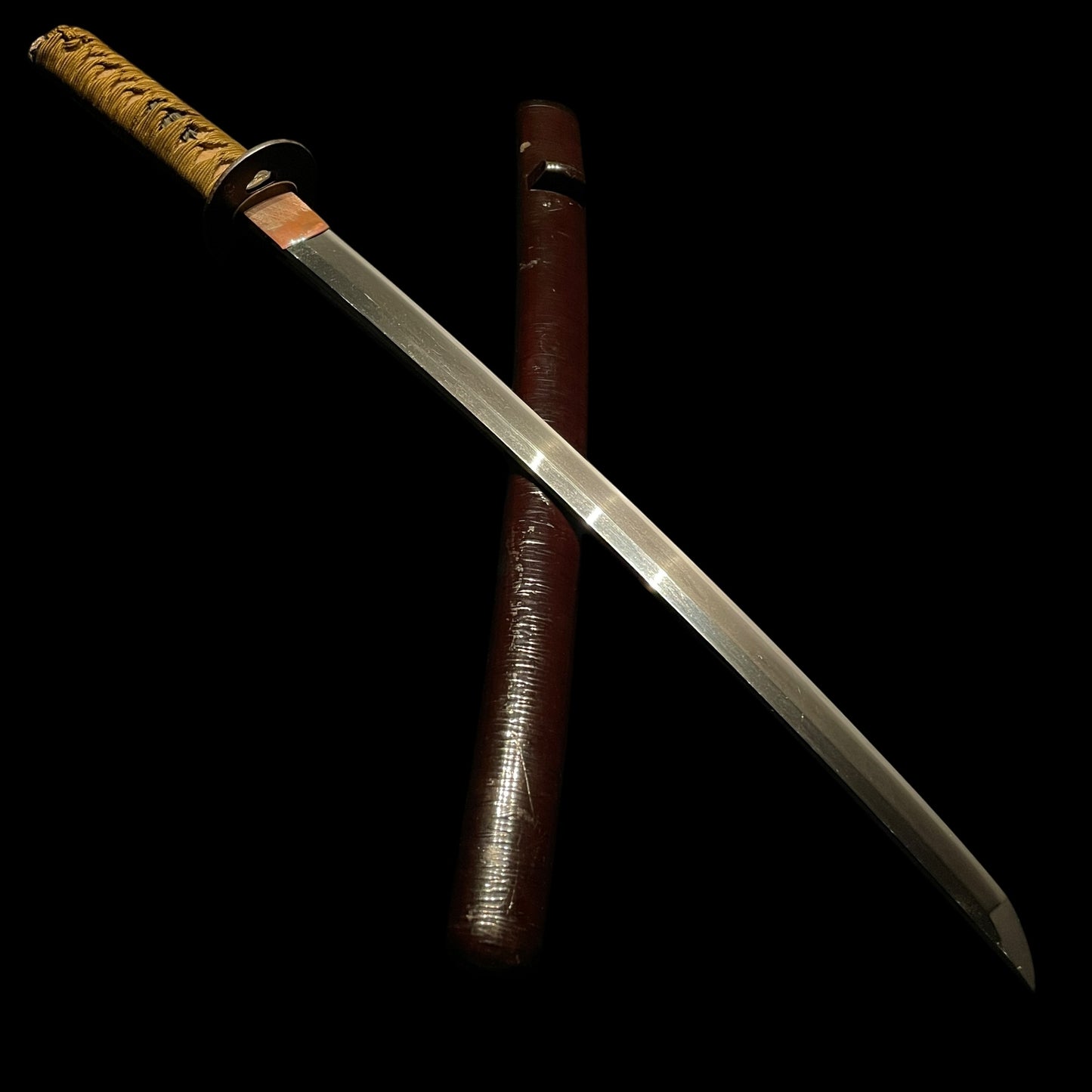 Komei Tadahiro saku 古銘忠廣作 signed Wakizashi, Homarekizu 誉傷 Raijin 雷神 Kozuka, Edo period