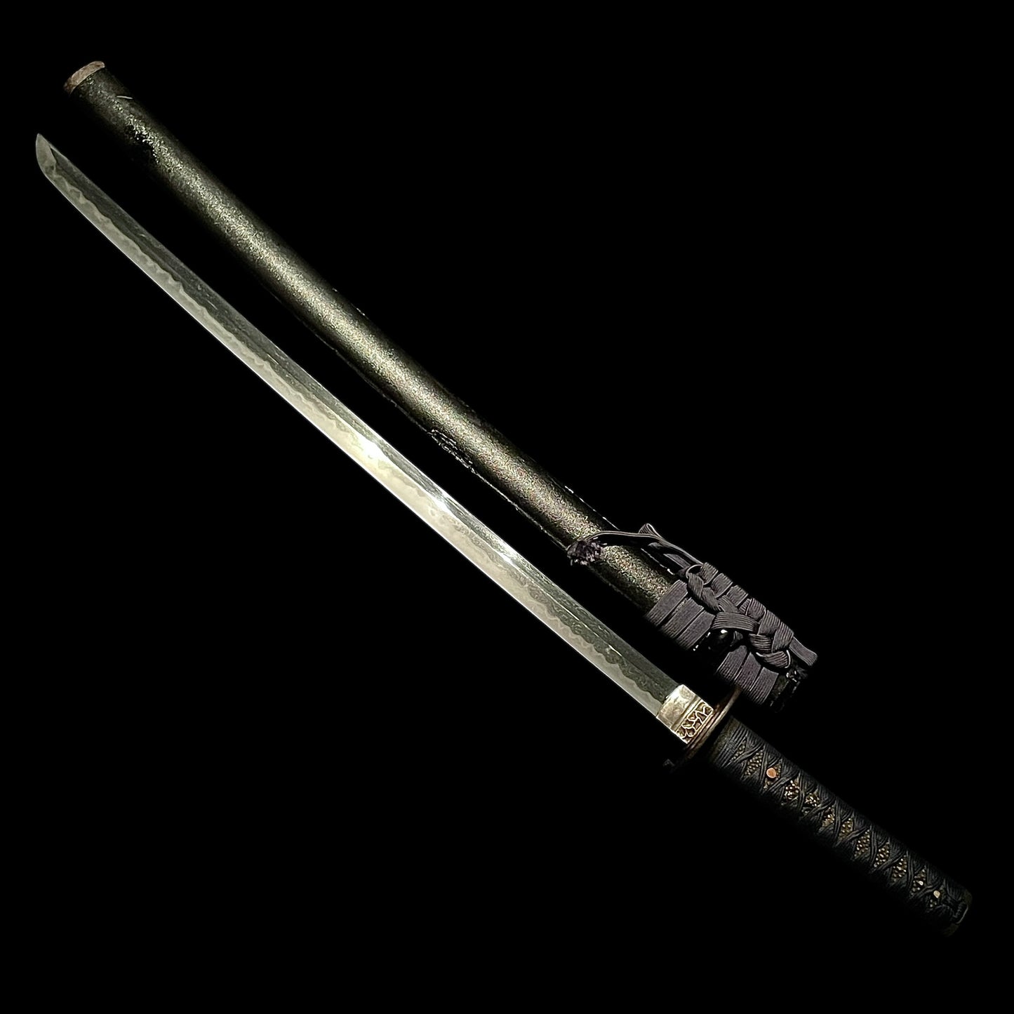 Amazing Hamon, Straight Ninja Style Wakizashi, Shinobigatana 忍刀, Edo period mumei