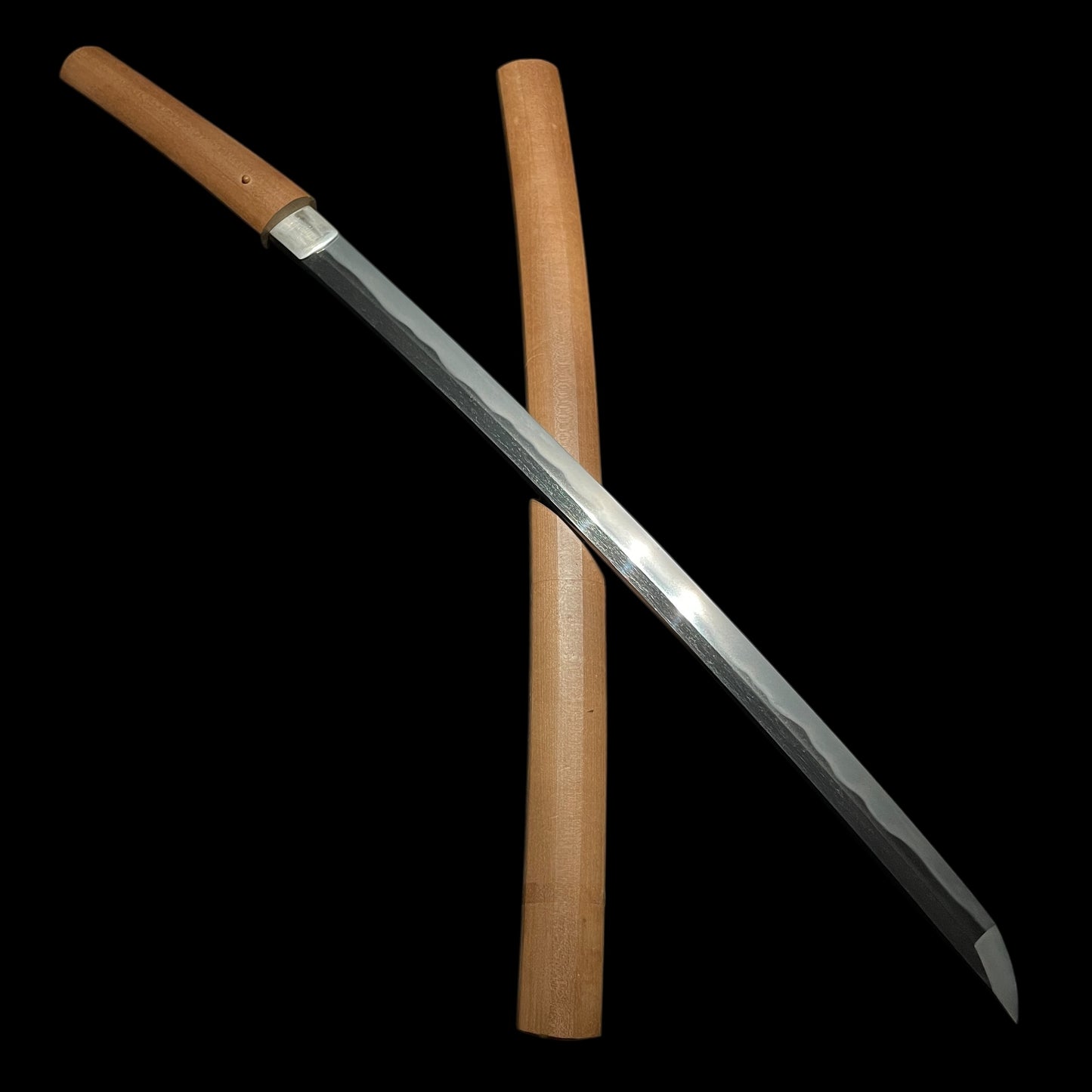 Wide Hamon Long Wakizashi, Edo period mumei, Nagasa 542mm(21.34in)