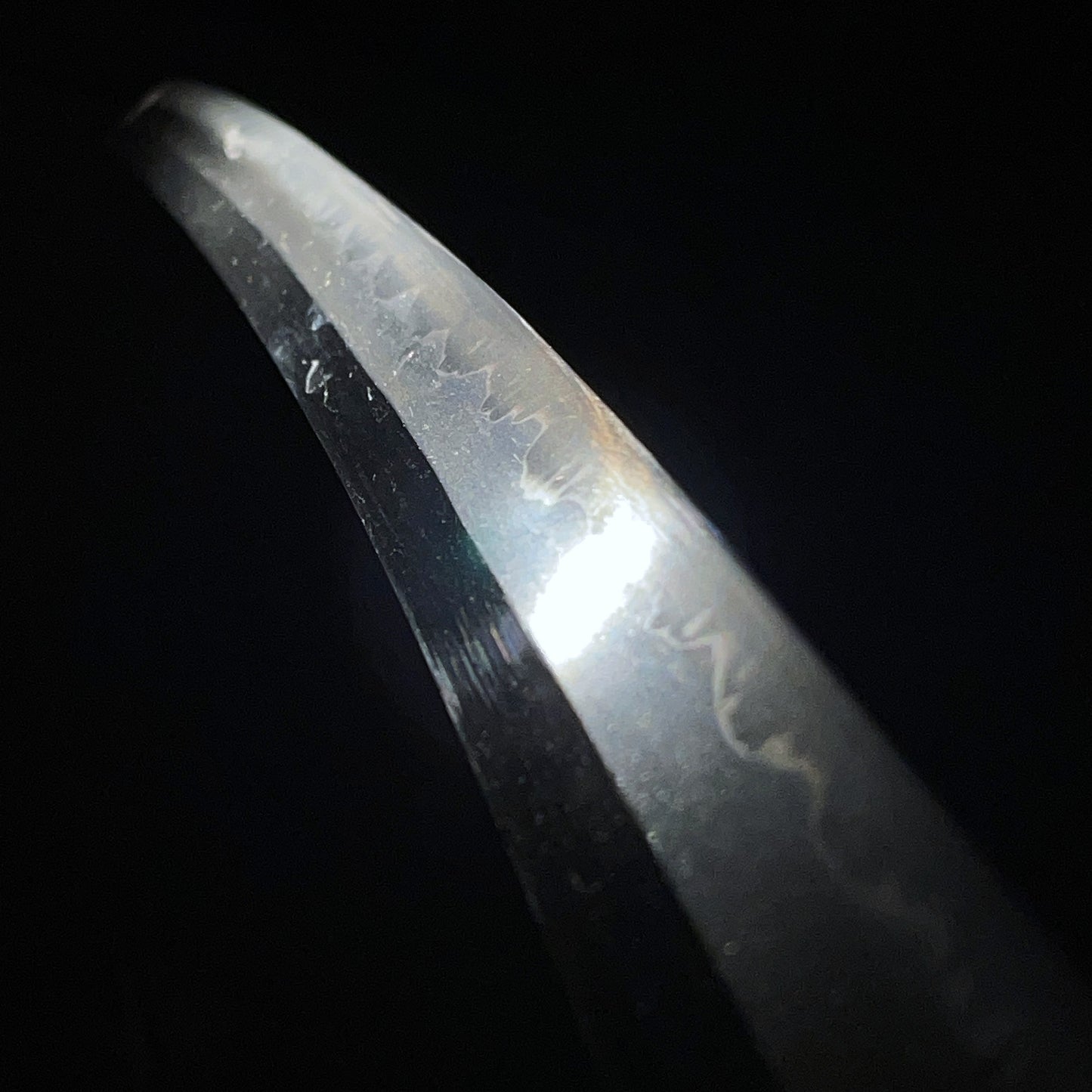 Long Wakizashi in Shirasaya, 虎目鞘 装飾巾木, Edo period mumei