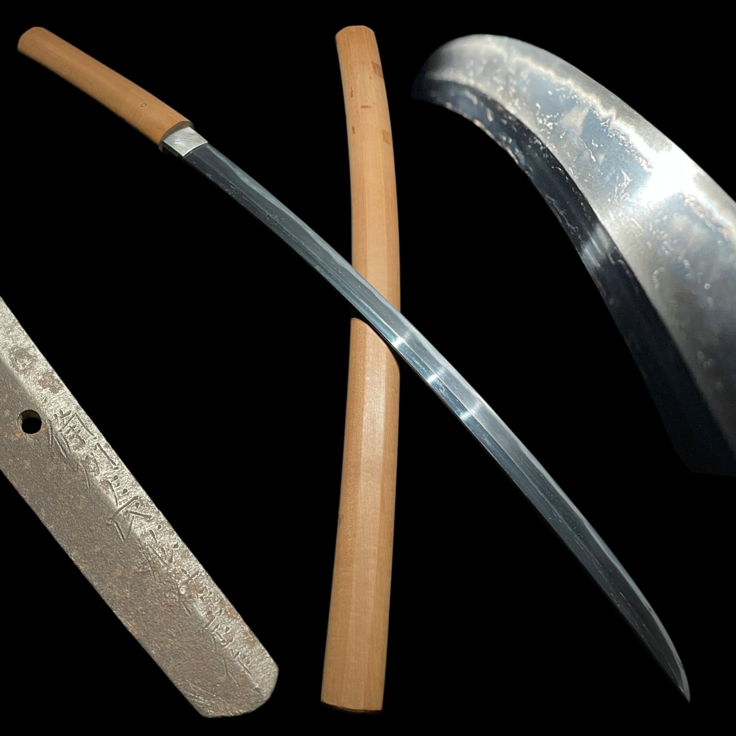 Nagamaki Naoshi Style, Long Shobuzukuri Wakizashi, Bishuosafune Sukesada signed
