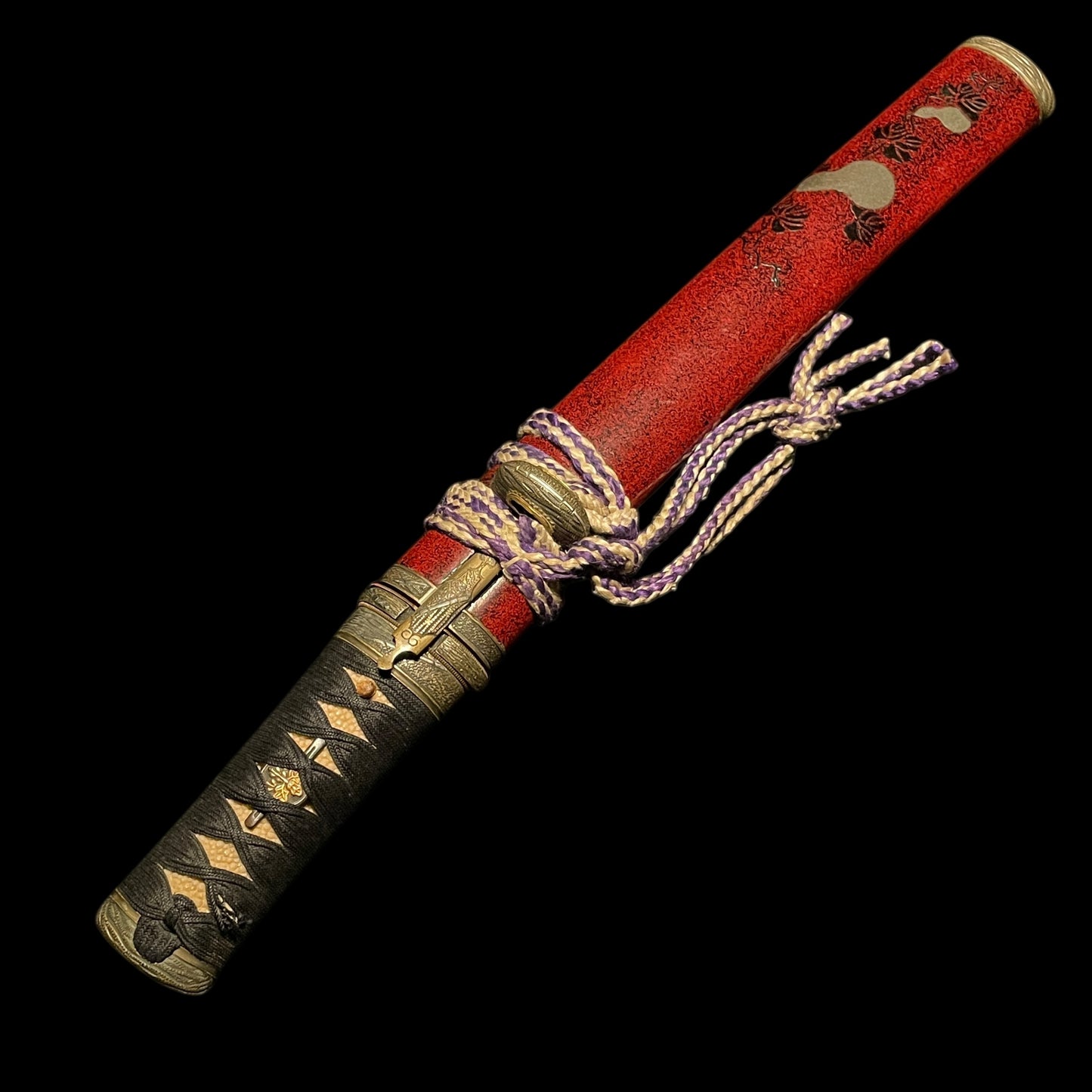 Red TANTO Matsushiro Koshirae 松代拵, with Kozuka Kogai, Late edo period