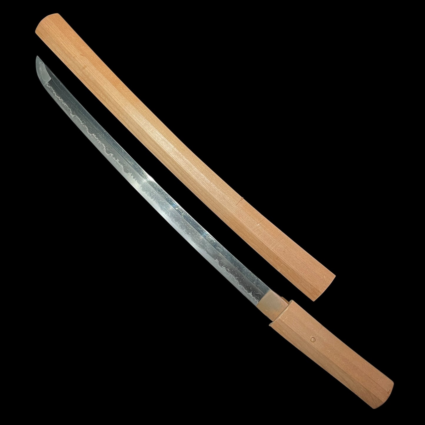 Amazing Hamon Short WAKIZASHI in Shirasaya, Edo period mumei