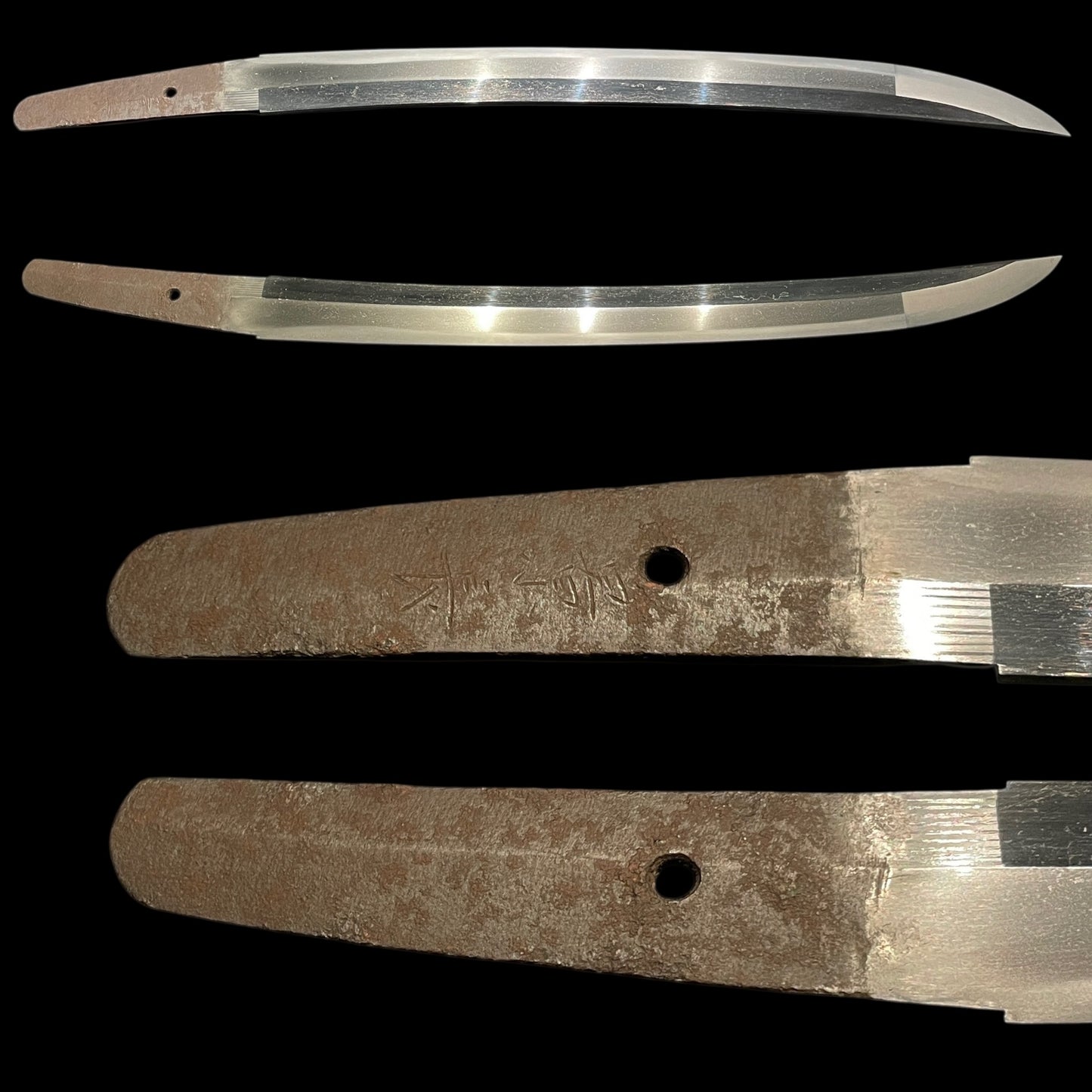 OOKISSAKI 大切先 Wakizashi, Kanenaga 兼長 signed, Wide Blade, Edo period