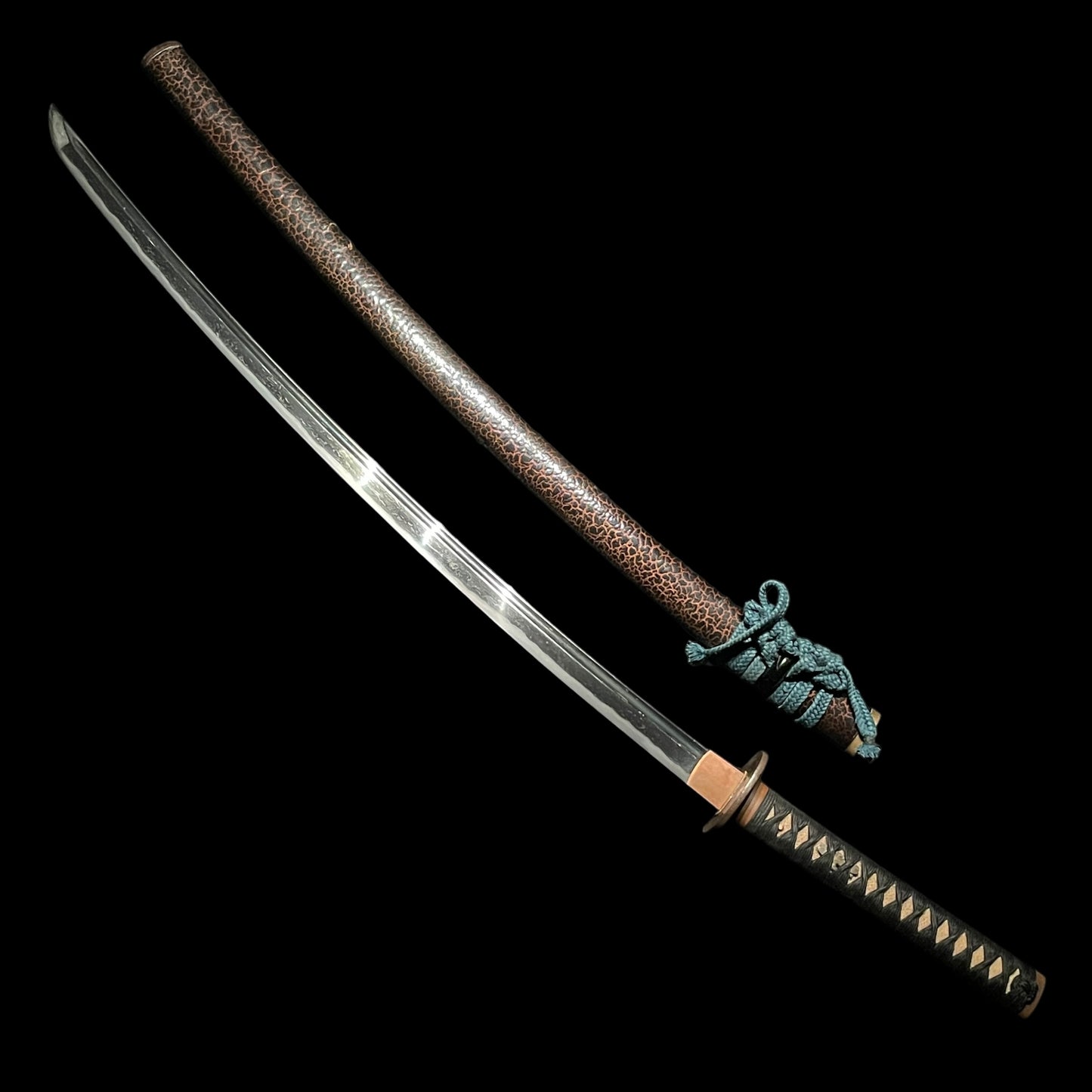 Long KATANA Bohi 棒樋, Heavy Blade, Edo period mumei, Copper Fuchikashira