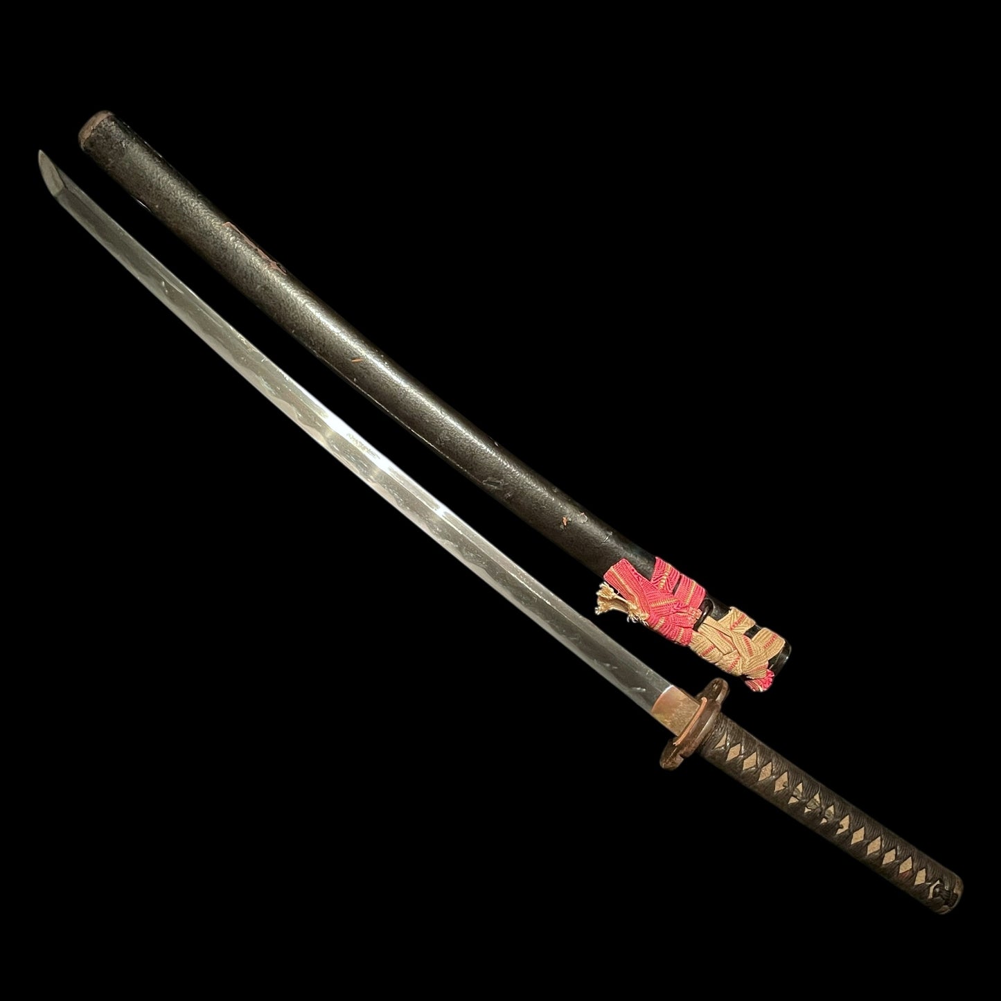 Black KATANA, Bushuju Kunihiro 武州住国廣 signed TSUBA, Edo period mumei