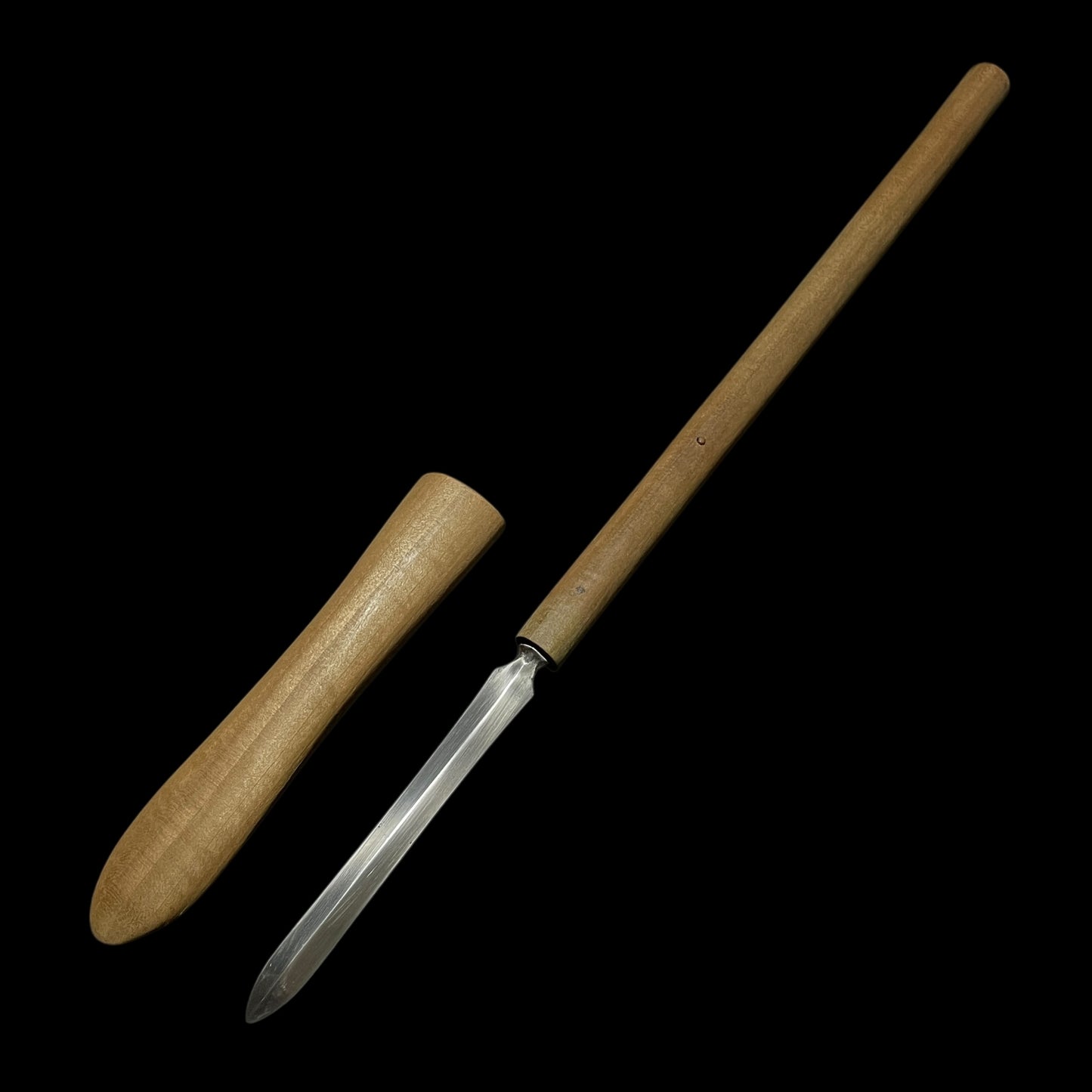 Ryoshinogi-Yari 両鎬槍 in Shirasaya, Long Tang, Edo period mumei