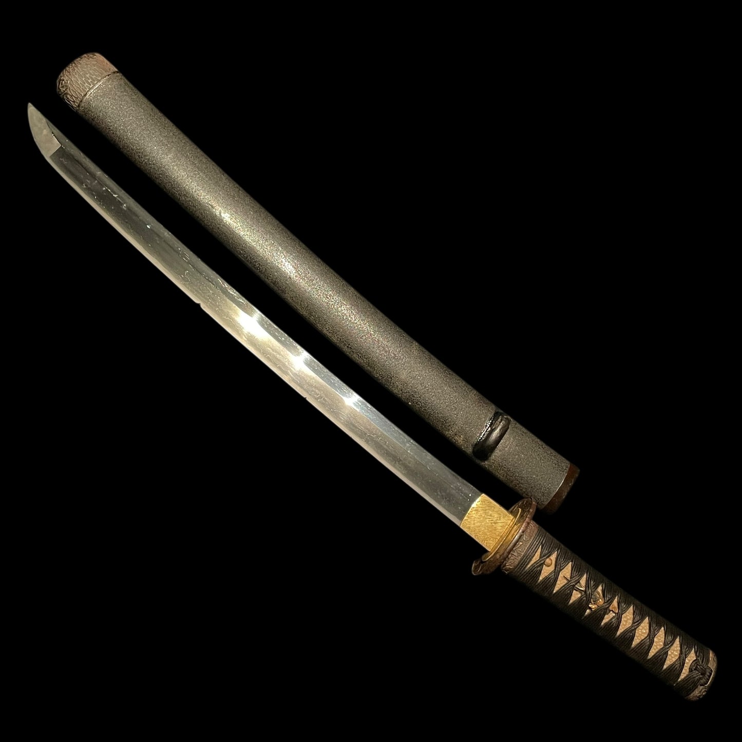 Autumn Plant Fittings Wakizashi, Susuki and Moon Tsuba, Edo period mumei