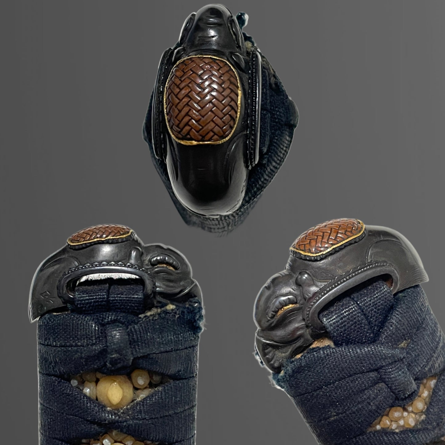 Elephant Kashira Wakizashi, Yamatonokami Yoshimichi 大和守吉道 signed,  Early Edo period