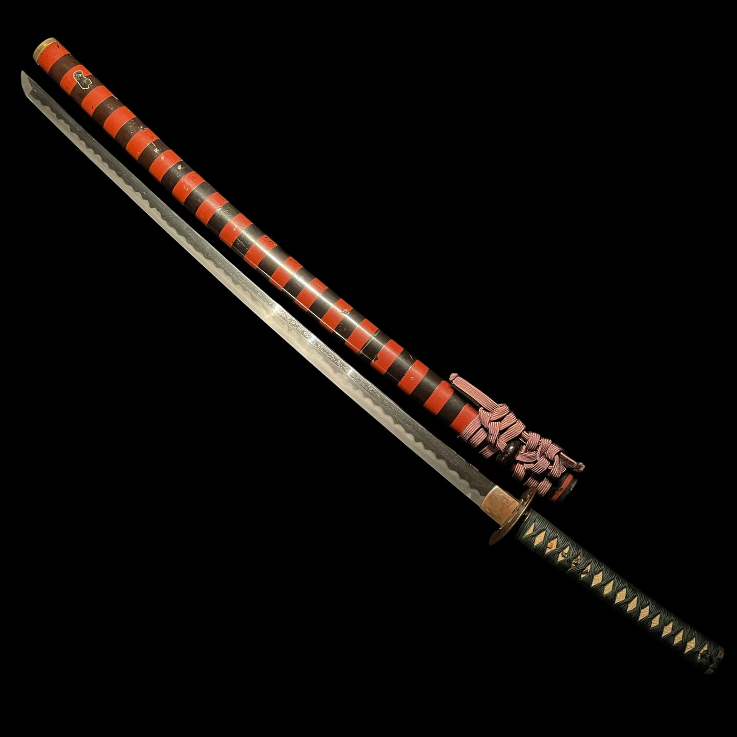 Noshuju Kane 濃州住兼 signed Long KATANA, Fuemakisaya 笛巻鞘, Straight blade, Early Edo period