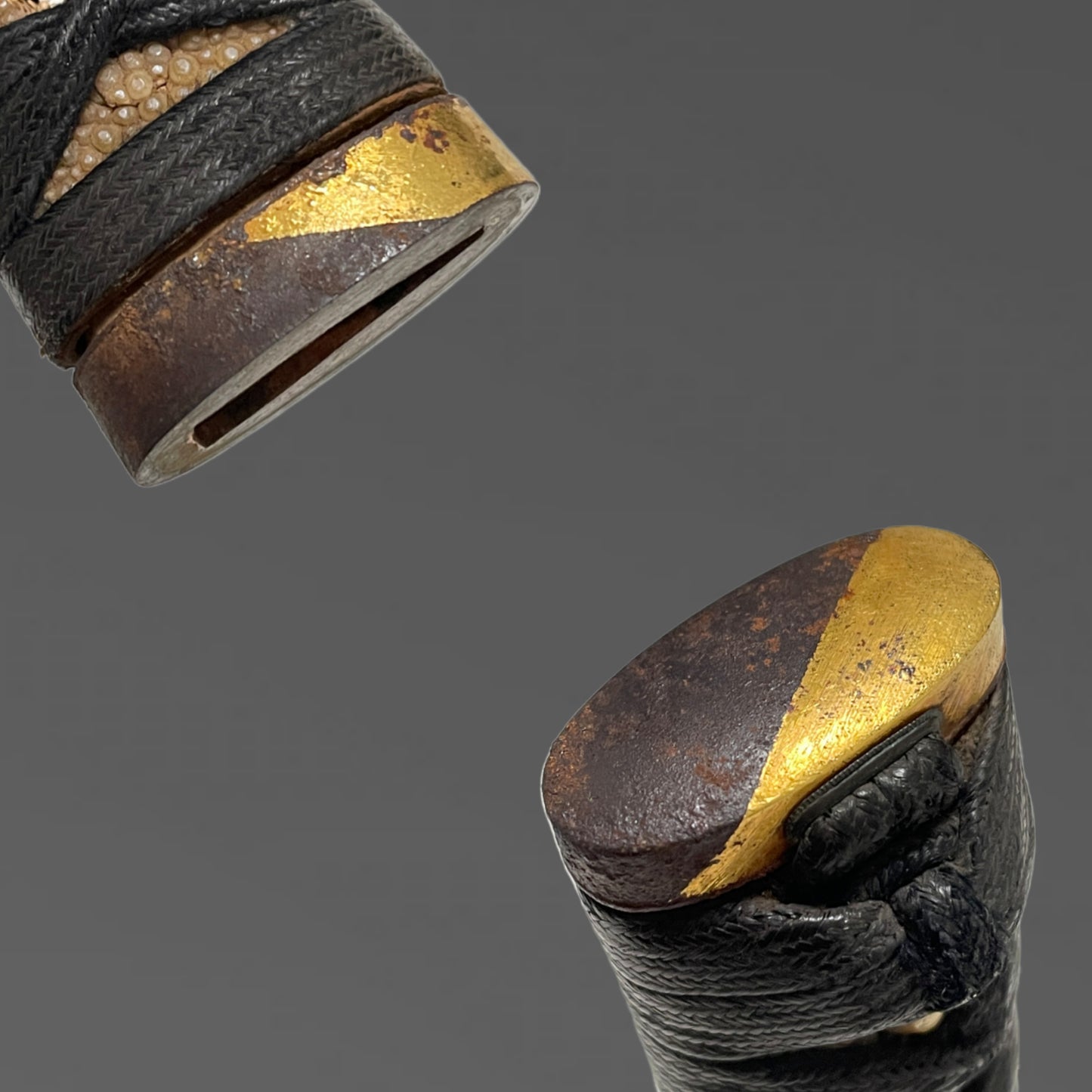 Kaenaga 兼長 signed Ryakushiki-GUNTO, 金棒 Kanabou Menuki, Dragon Tsuba