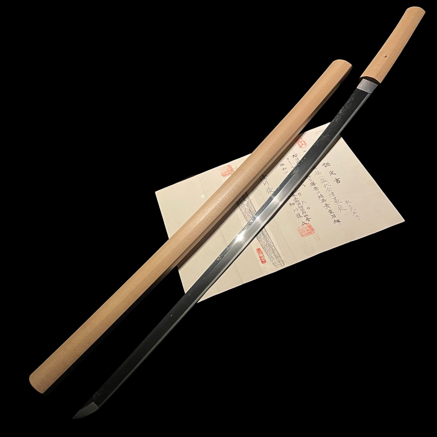 Aizu Kanesada Kodai 会津兼定後代 Long KATANA 75.8cm, Masamehada 柾目肌, Bakumatsu era