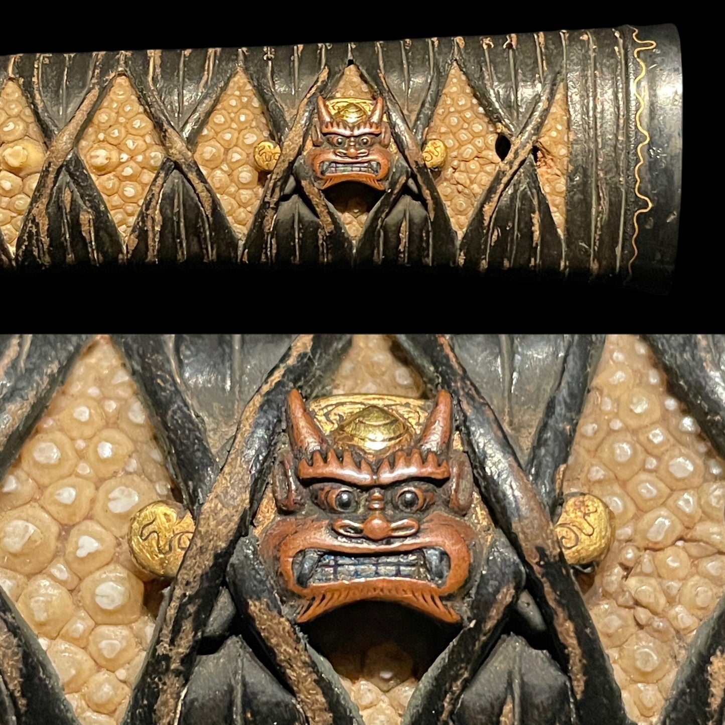 Very Thick YOROIDOSHI 鎧通, Oni Menuki 鬼目貫, Kasane 11.3mm(0.44in)