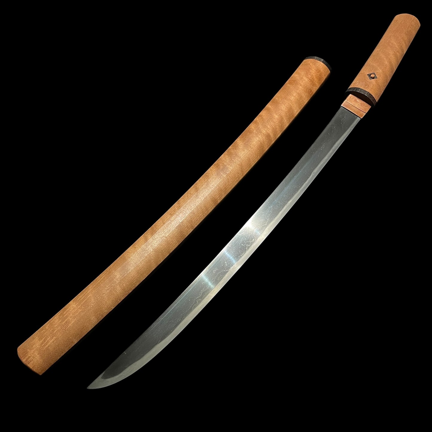 Long Hirazukuri Wakizashi, Torafu-Saya 虎斑鞘, Muromachi period mumei