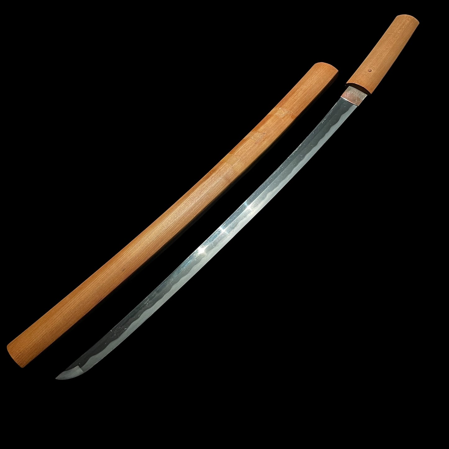 Gunome-Hamon Long Wakizashi in Shirasaya, Edo period mumei