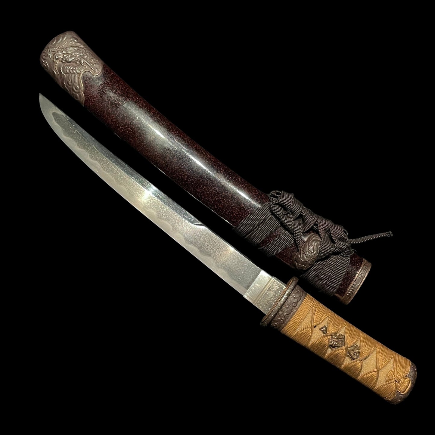 Dragon Fittings Unokubi TANTO, Moritsugu 守次 signed, with Kozuka, Late Edo period