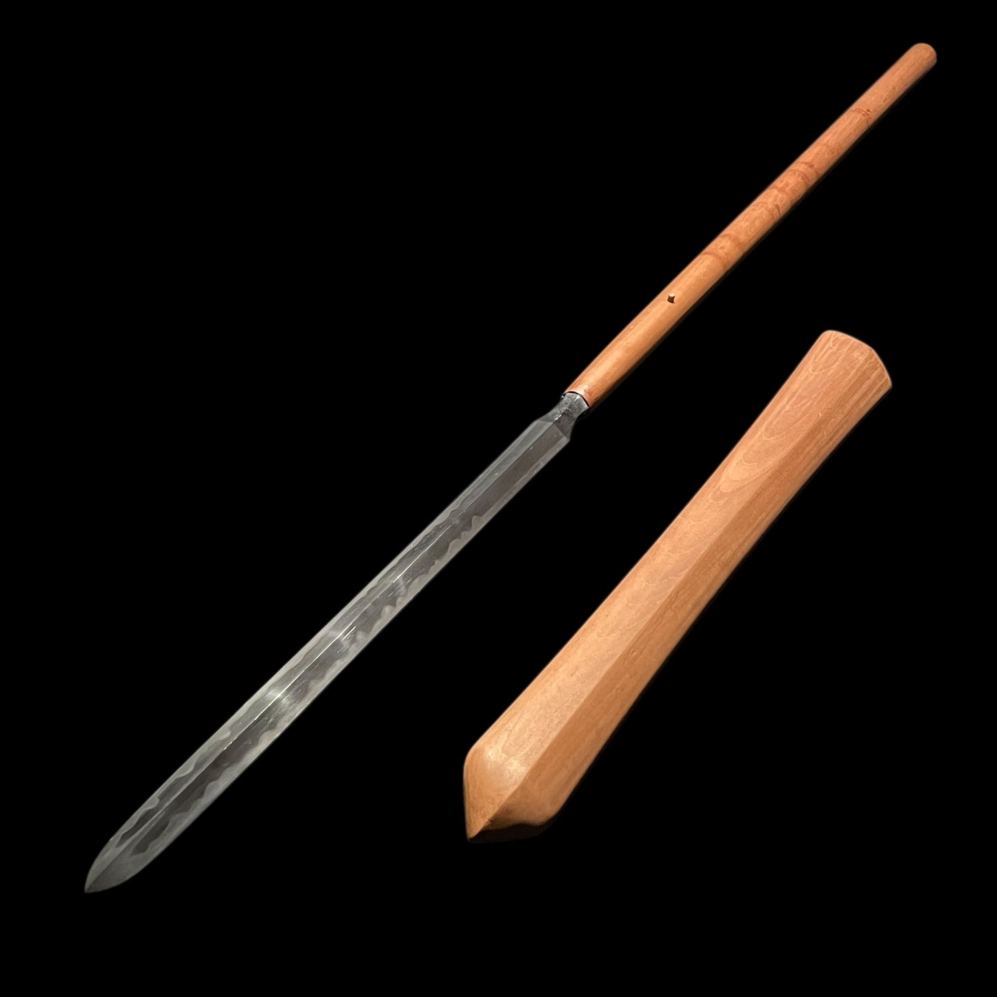 Oomiyrai 大身槍, Long Hirasankaku Yari 平三槍, Gunome-Hamon 互目刃文, Edo period mumei