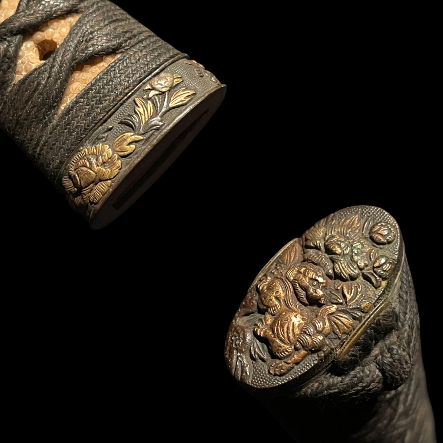 Botanshishi Fuchikashira 牡丹獅子縁頭, Sunnobi-TANTO 寸延短刀, Edo period mumei