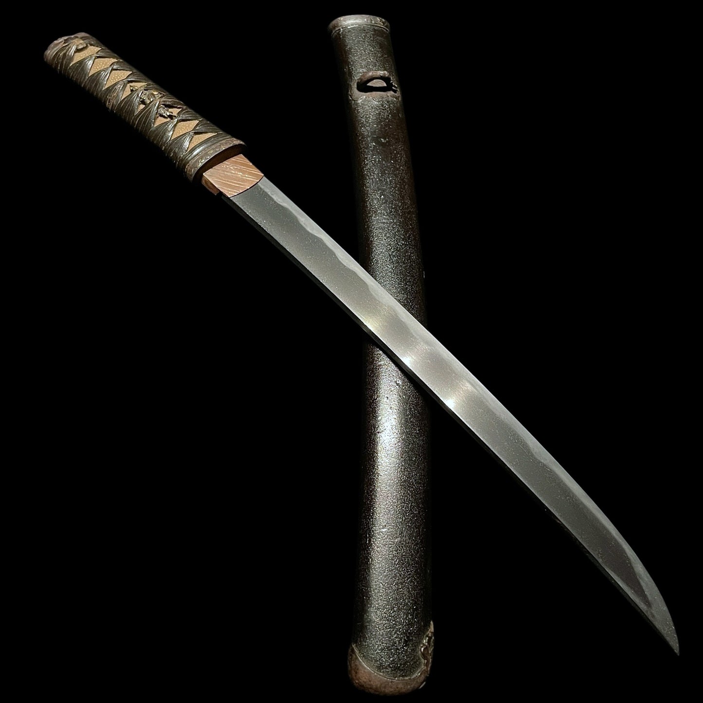 Aikuchi Koshirae 合口拵, Sunnobi-TANTO 寸延短刀, Iro Fittings, Edo period mumei